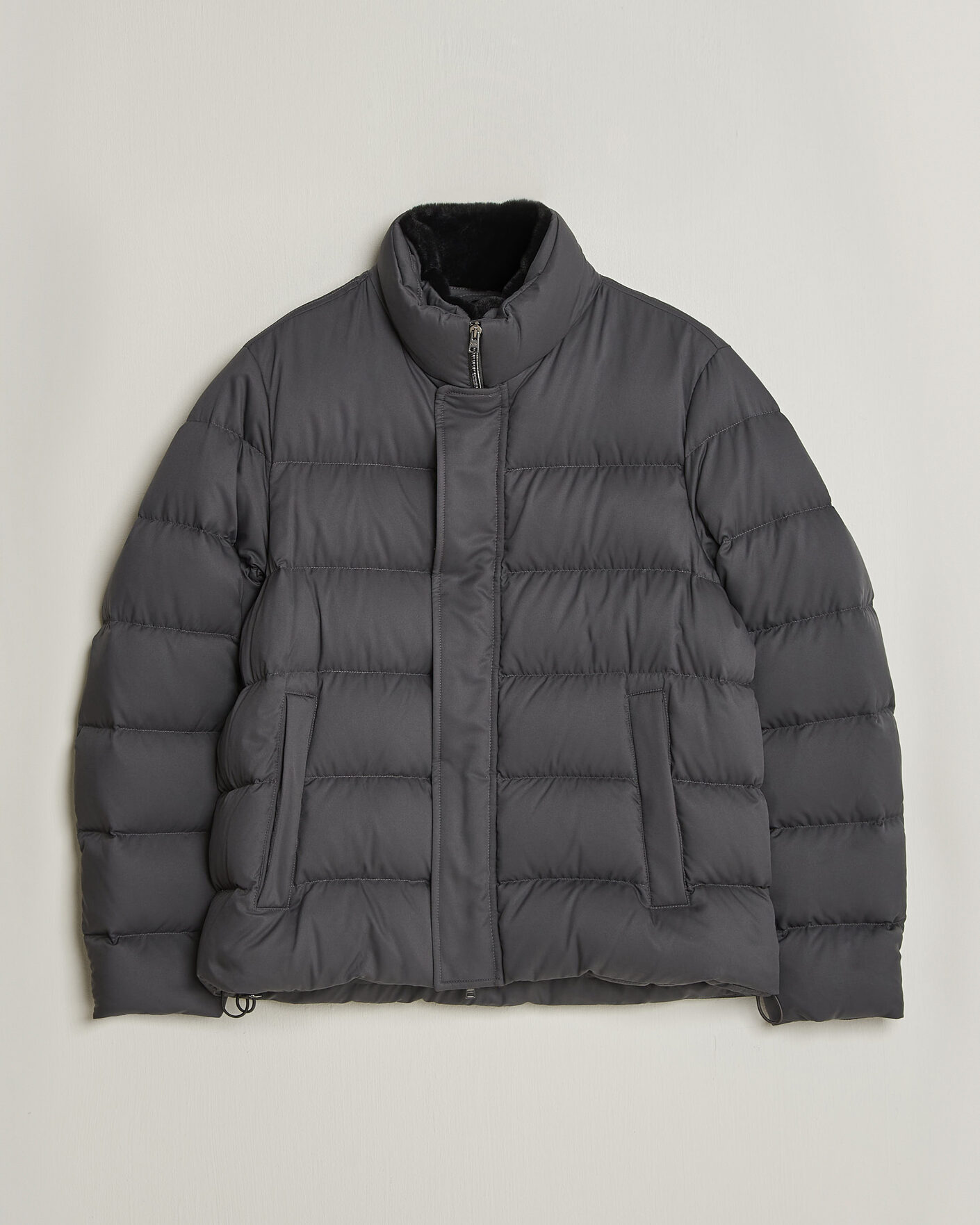 Uomini | Giacche | Herno | Faux Fur Down Jacket Dark Grey