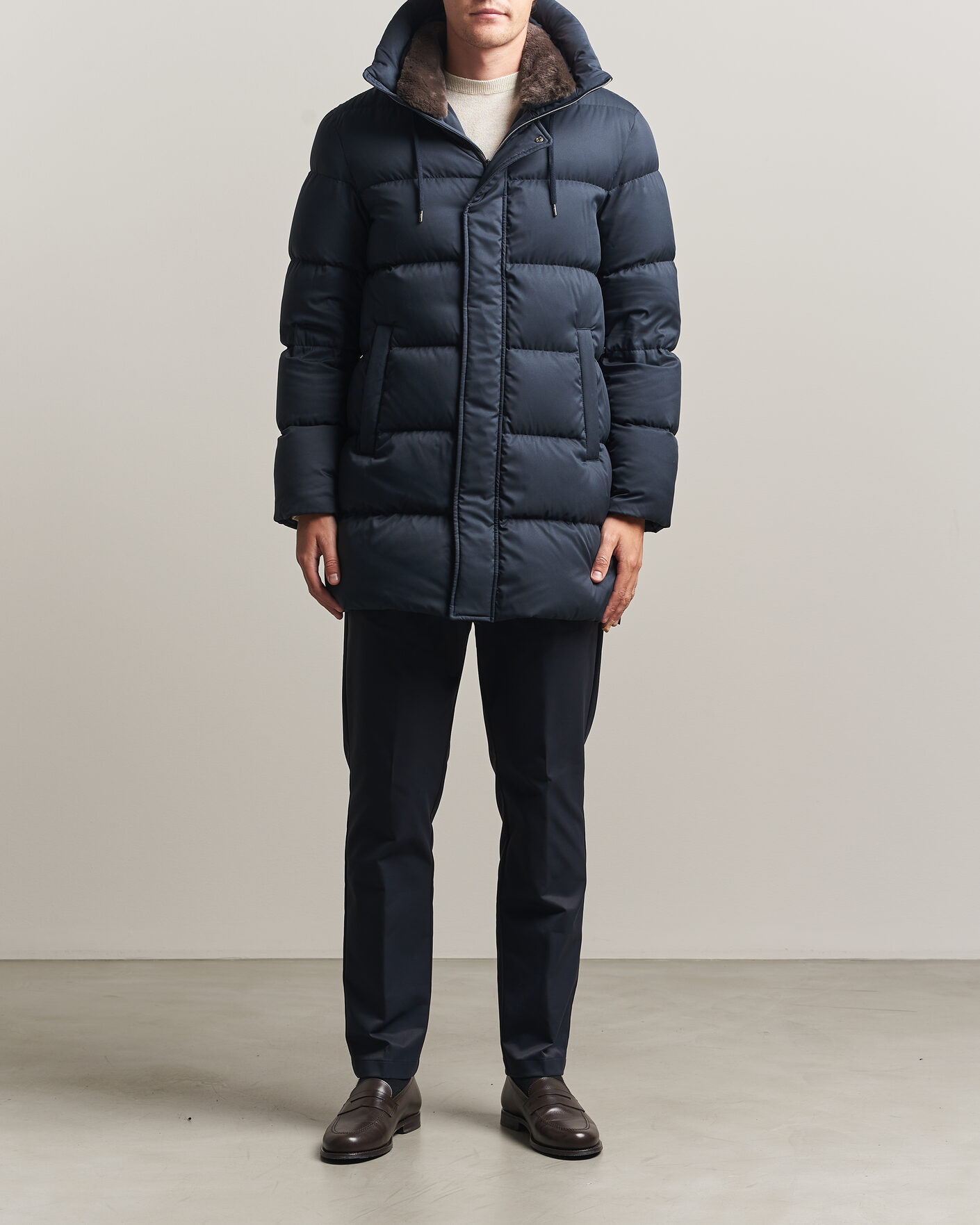 Uomini | Giacche | Herno | Faux Fur Down Parka Navy