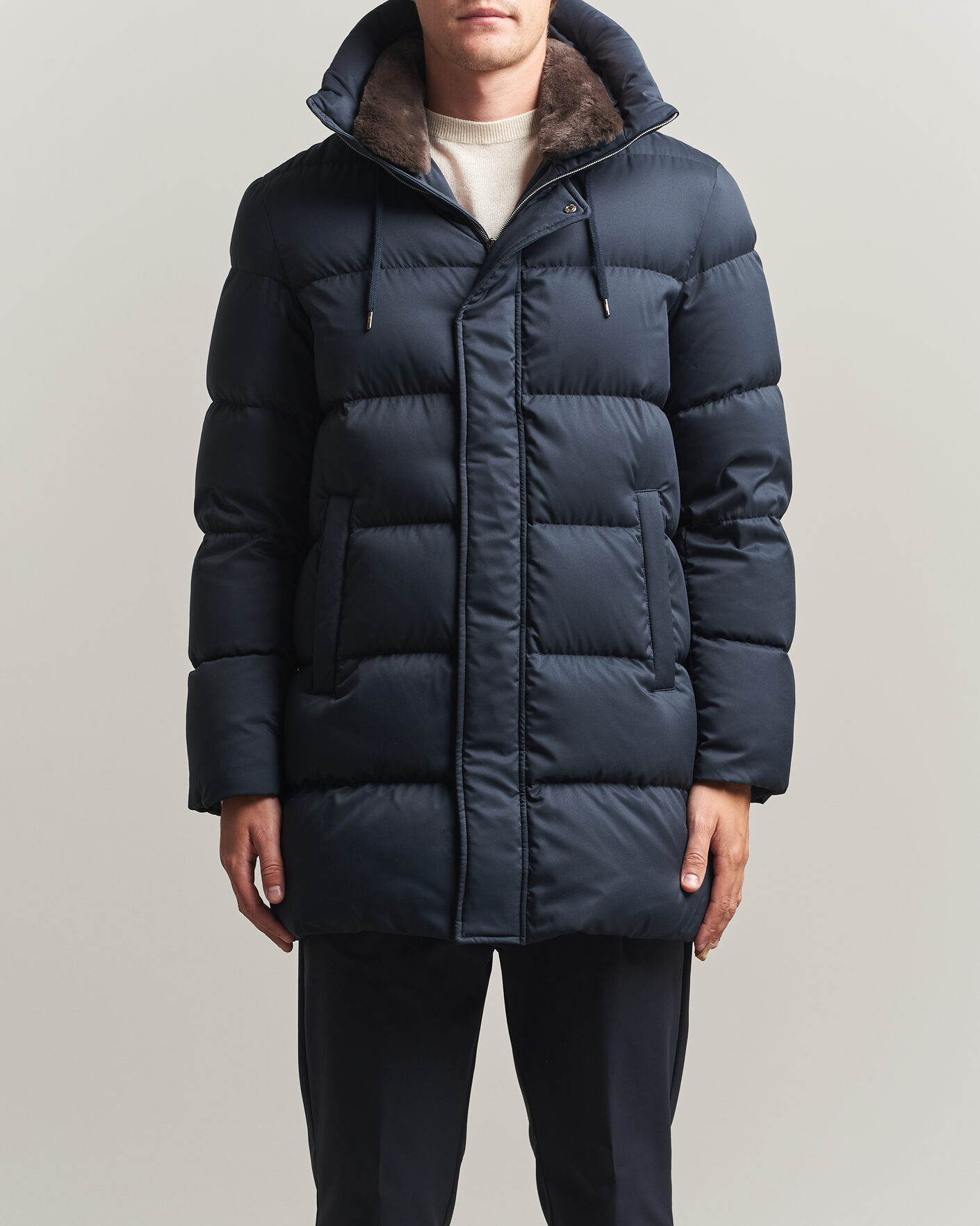 Uomini | Giacche | Herno | Faux Fur Down Parka Navy