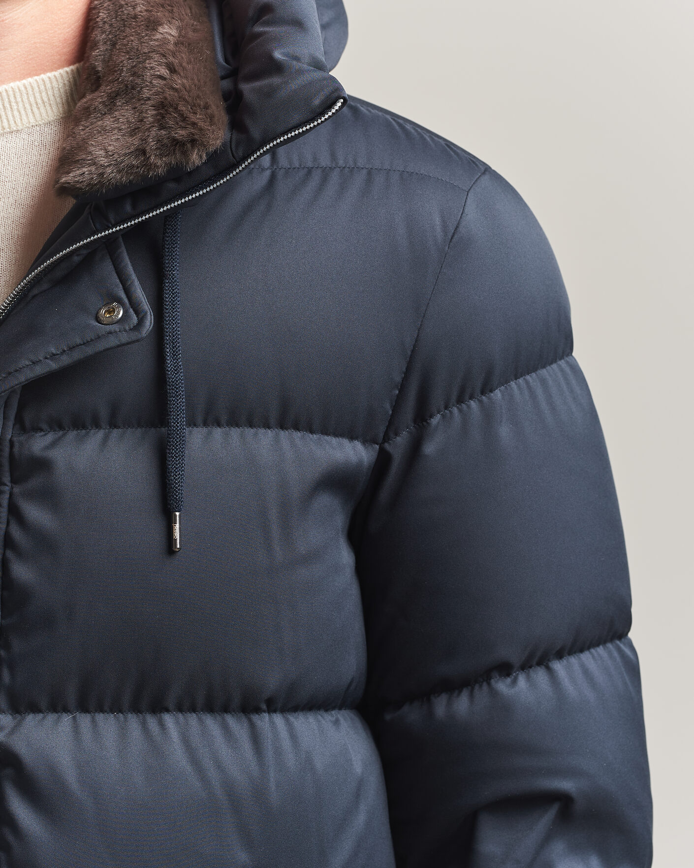 Uomini | Giacche | Herno | Faux Fur Down Parka Navy