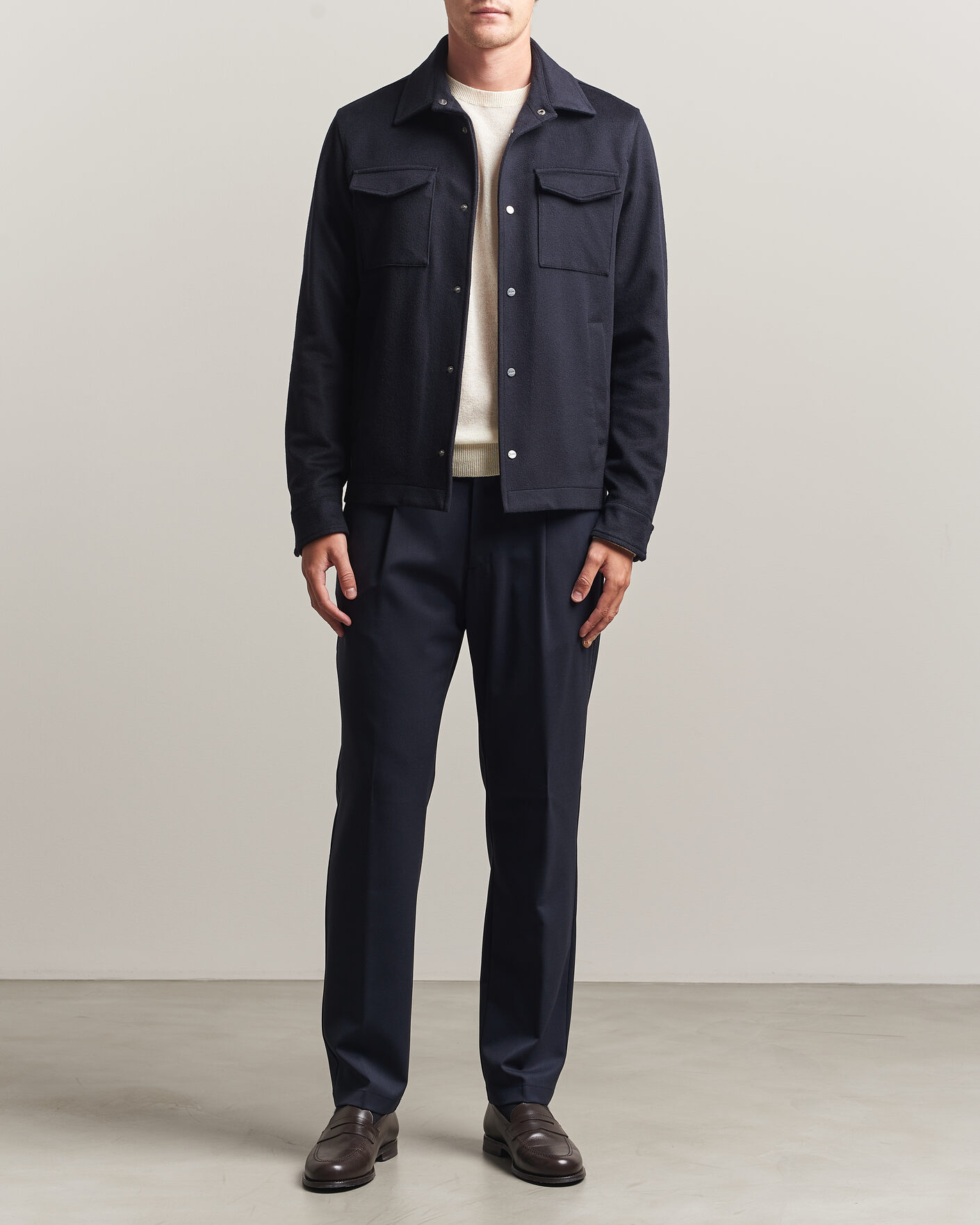 Uomini | Giacche | Herno | Cashmere Overshirt Navy