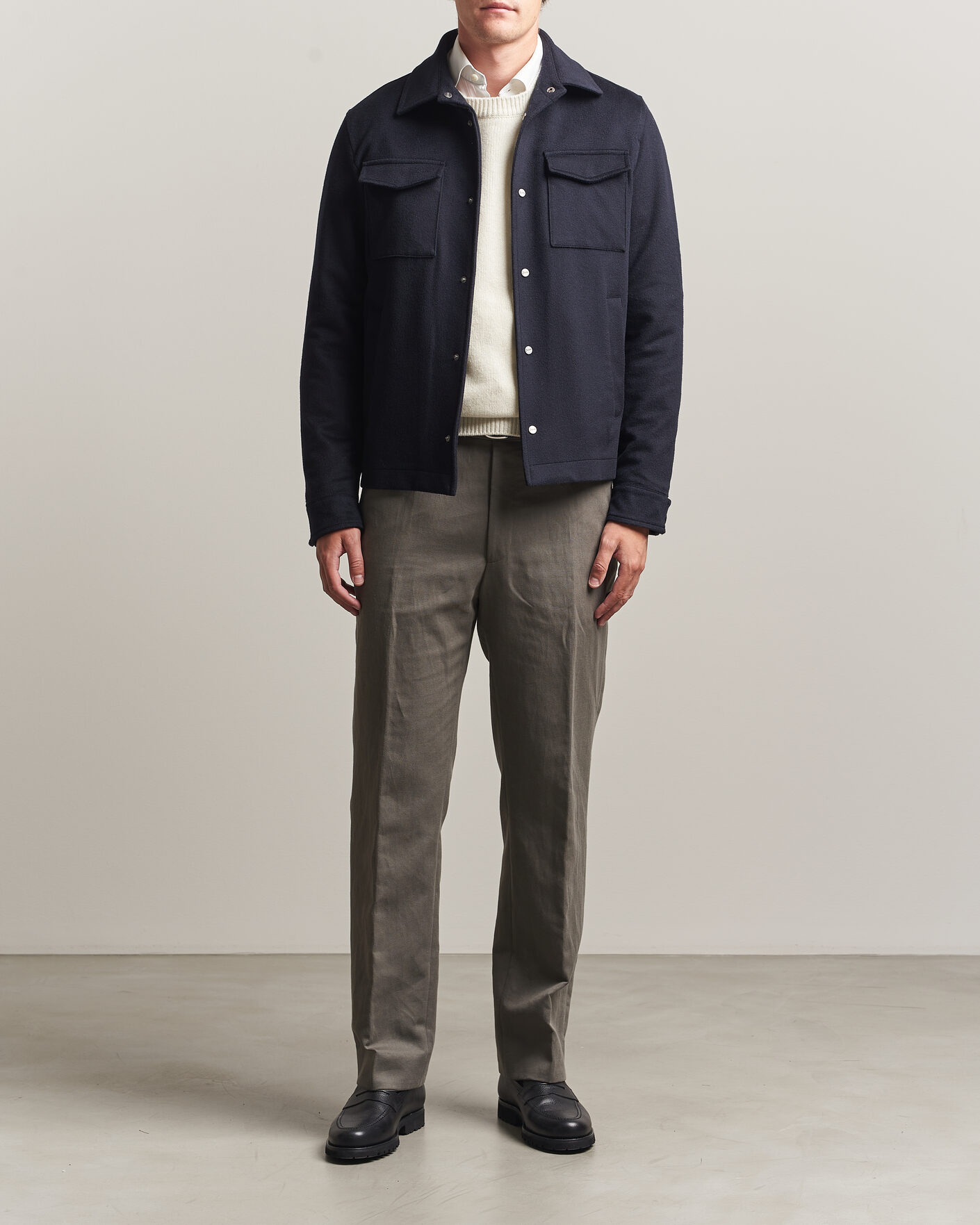 Uomini | Giacche | Herno | Cashmere Overshirt Navy