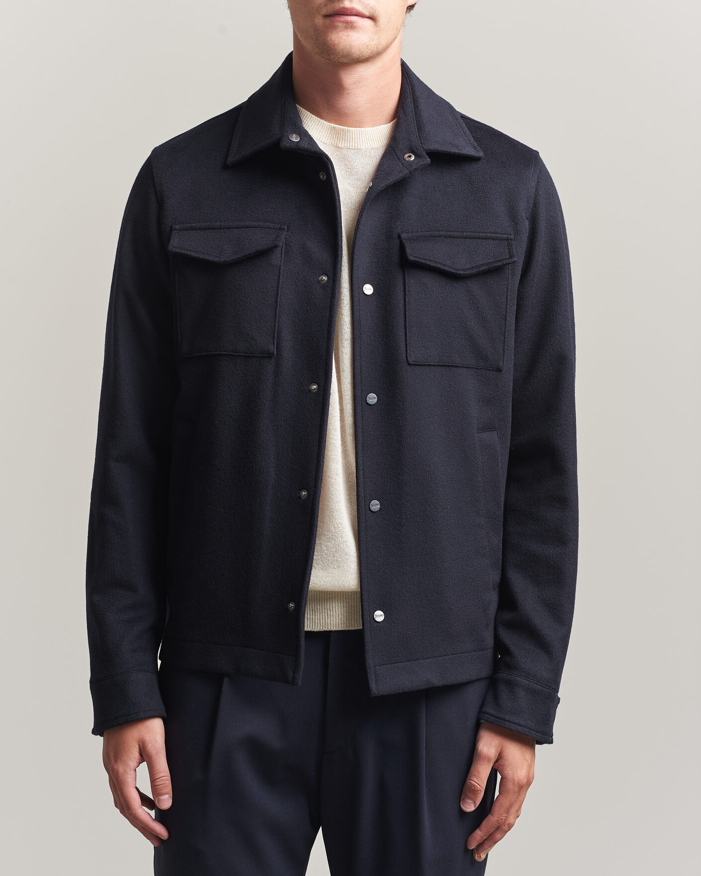 Uomini | Giacche | Herno | Cashmere Overshirt Navy