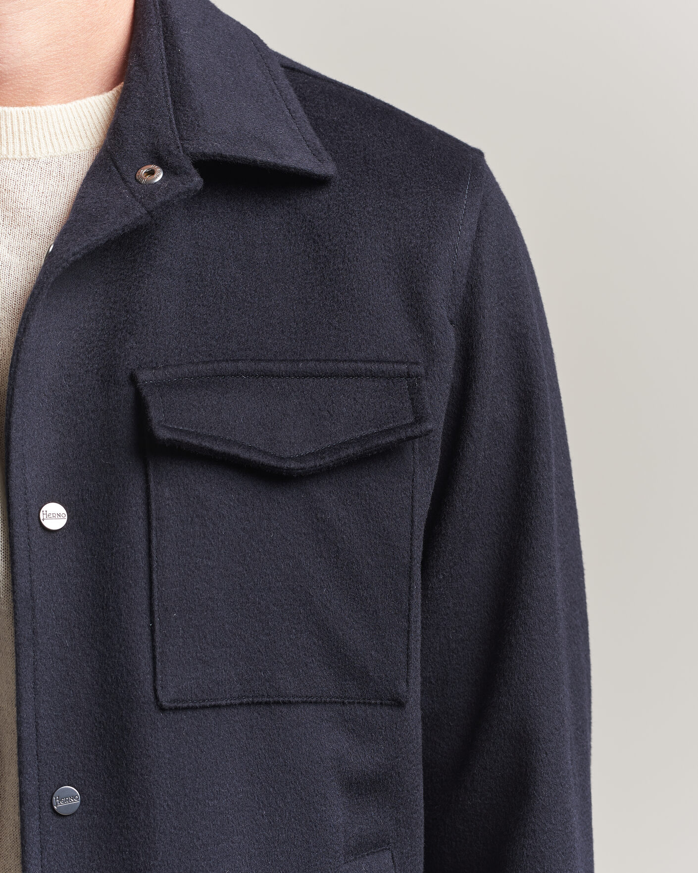 Uomini | Giacche | Herno | Cashmere Overshirt Navy