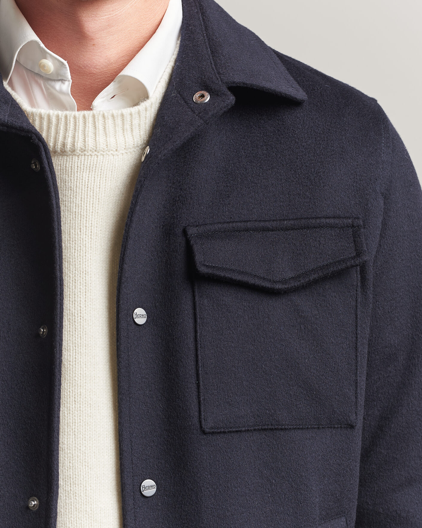 Uomini | Giacche | Herno | Cashmere Overshirt Navy