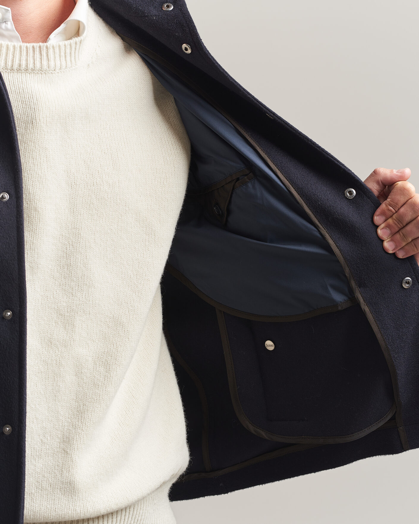 Uomini | Giacche | Herno | Cashmere Overshirt Navy