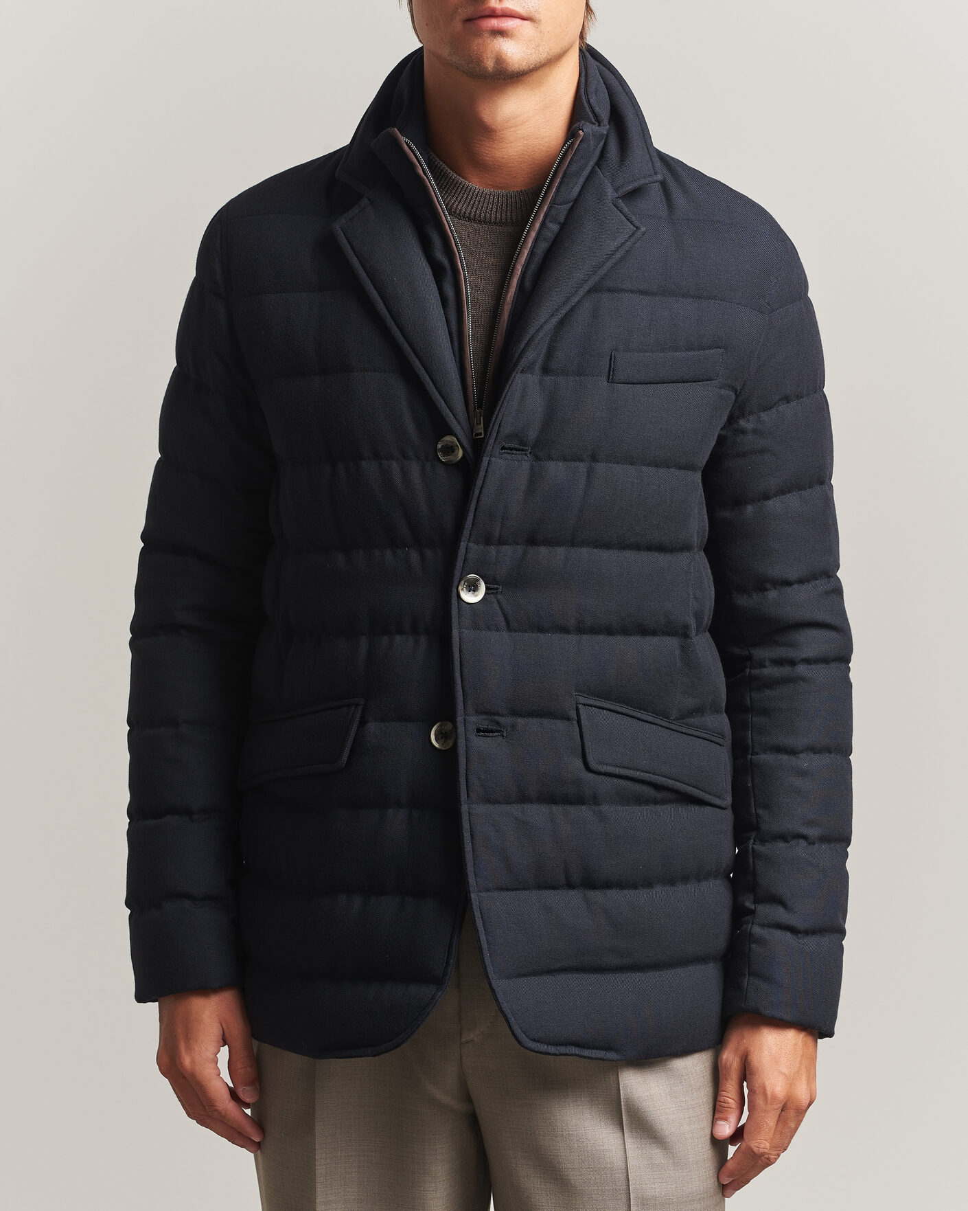 Uomini | Giacche | Herno | Flannel Down Blazer Navy