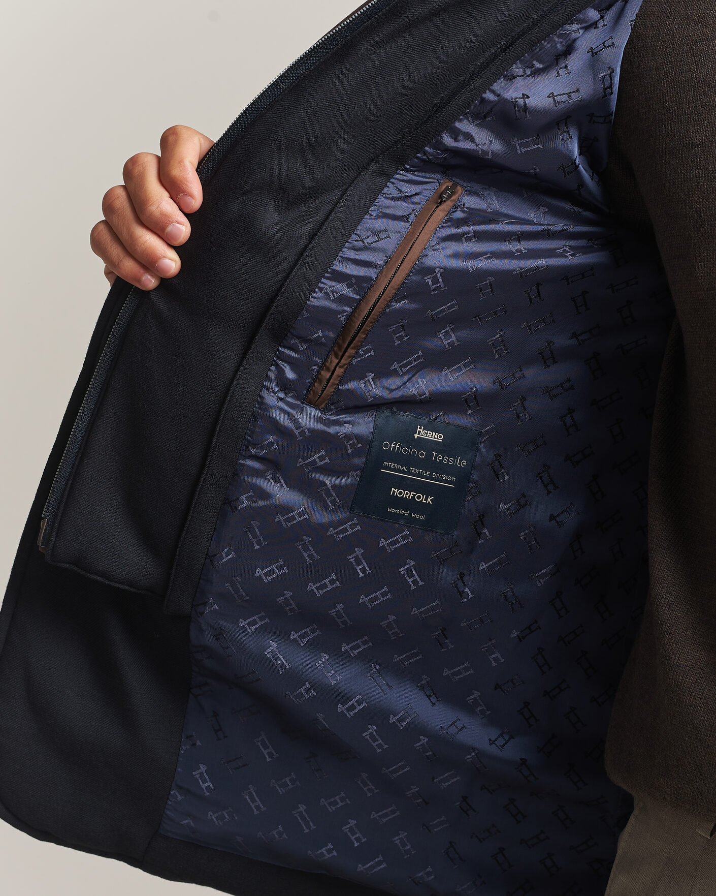 Uomini | Giacche | Herno | Flannel Down Blazer Navy