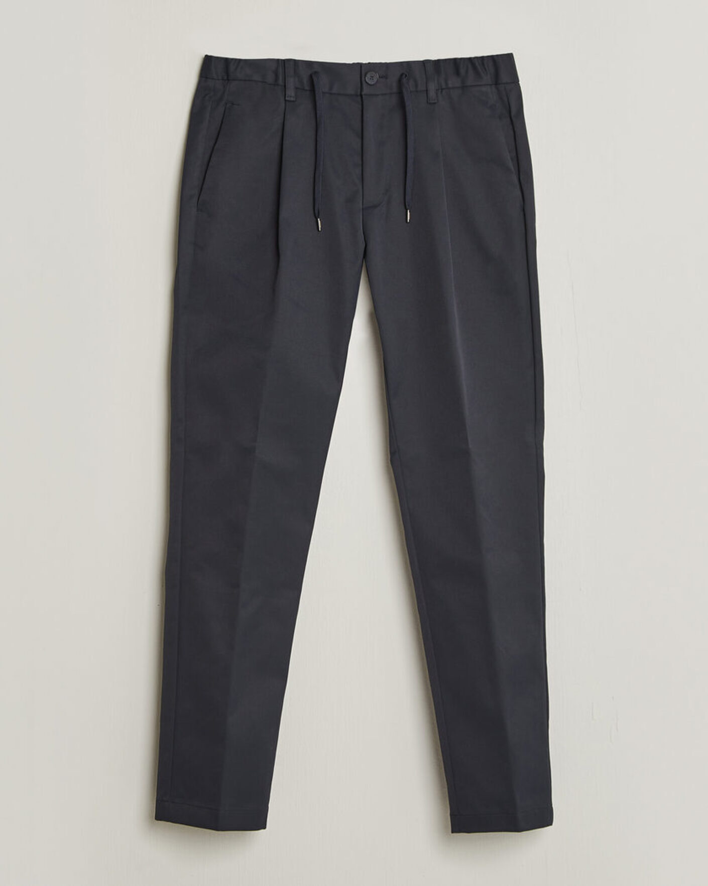 Uomini | Pantaloni | Herno | Pleated Technical Cotton Trousers Navy