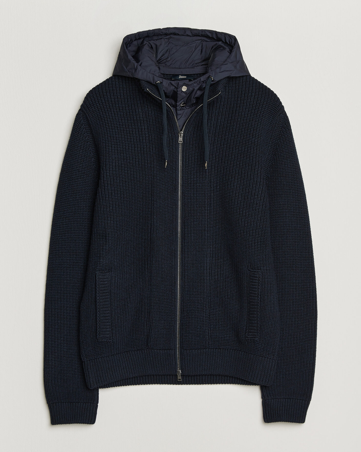 Uomini | Maglieria | Herno | Full Zip Knit Cardigan Navy