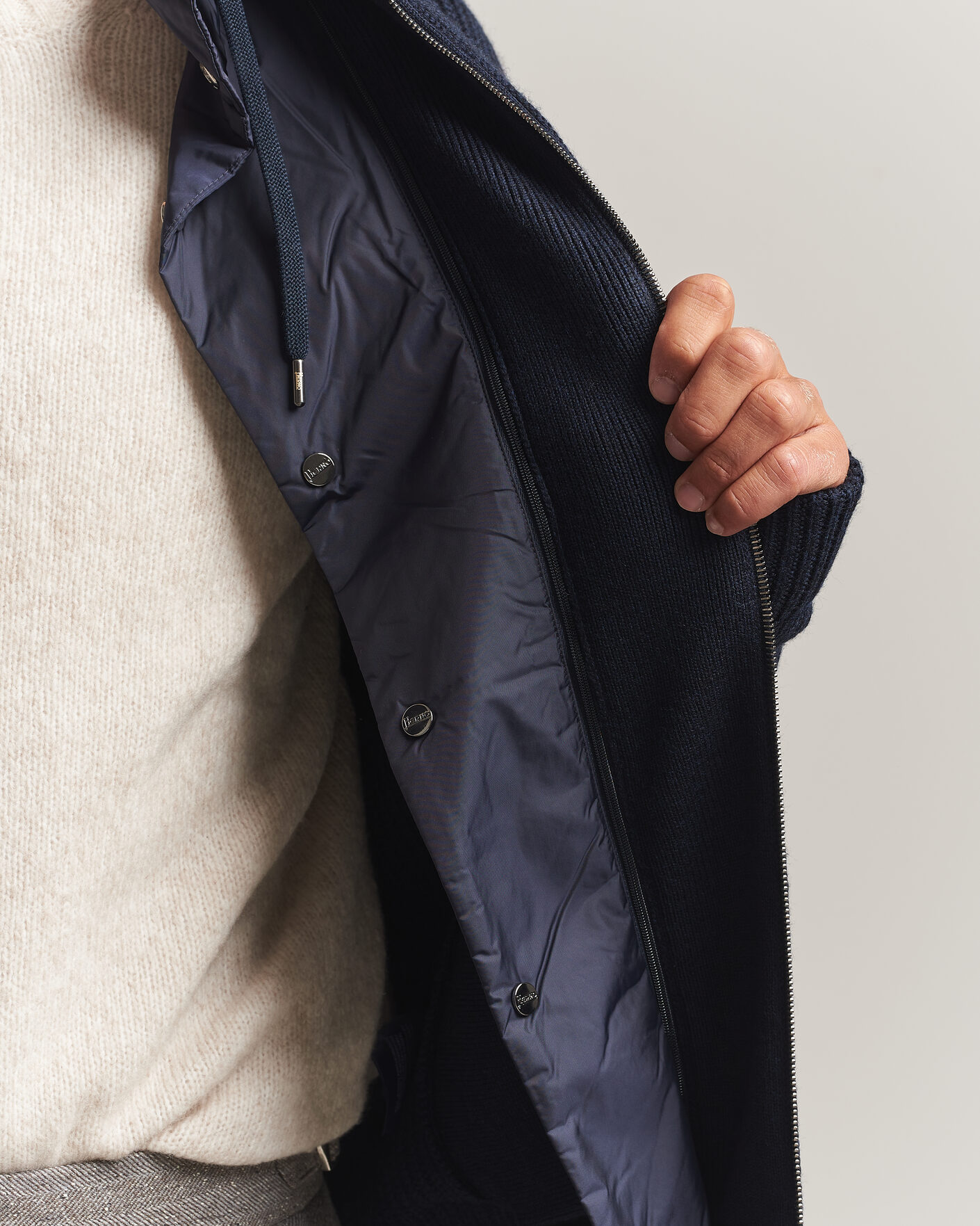 Uomini | Maglieria | Herno | Full Zip Knit Cardigan Navy