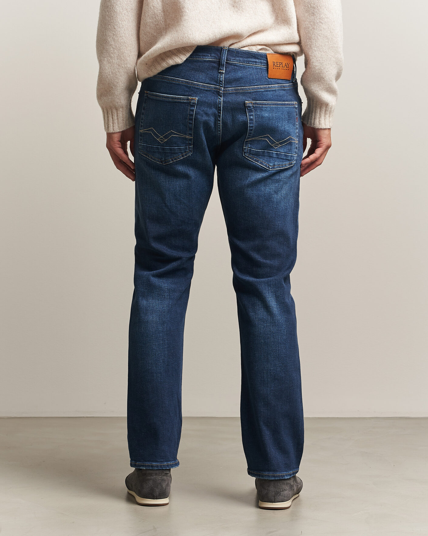 Uomini | Jeans | Replay | Aideen Straight Fit Jeans Dark Blue