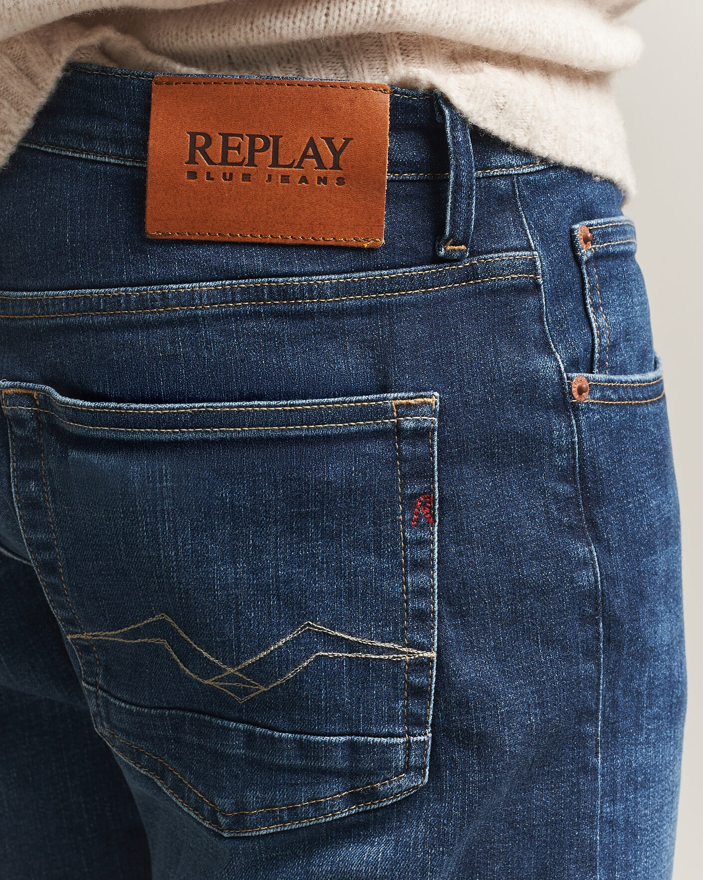 Uomini | Jeans | Replay | Aideen Straight Fit Jeans Dark Blue