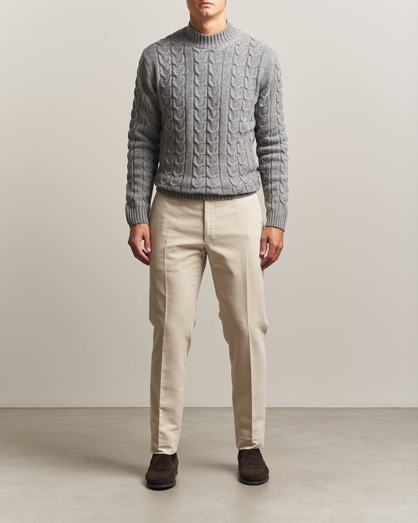 Uomini | Pantaloni | Incotex | Slim Fit Soft Cotton Stretch Chinos Off White