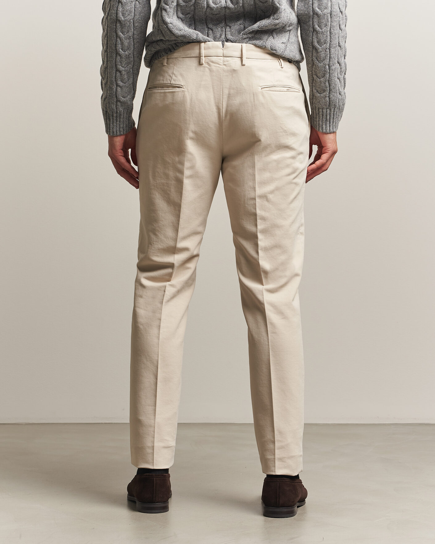 Uomini | Pantaloni | Incotex | Slim Fit Soft Cotton Stretch Chinos Off White