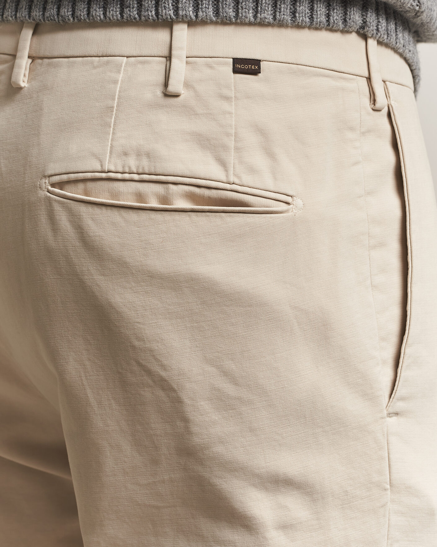 Uomini | Pantaloni | Incotex | Slim Fit Soft Cotton Stretch Chinos Off White