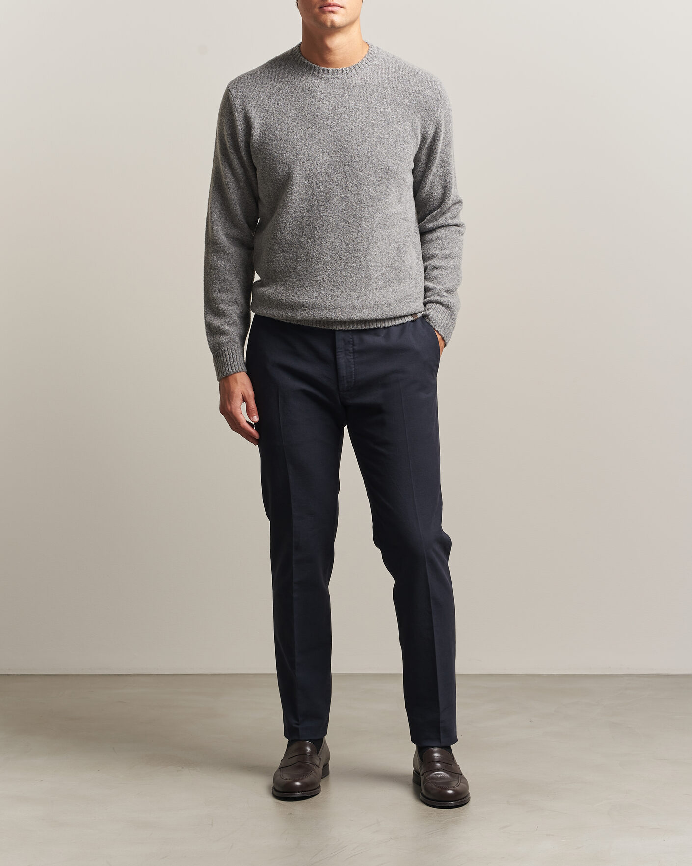 Uomini | Pantaloni | Incotex | Slim Fit Soft Cotton Stretch Chinos Navy