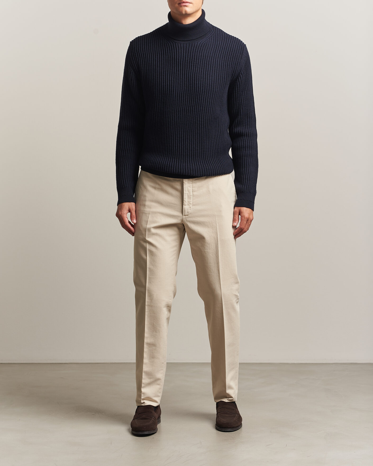 Uomini | Pantaloni | Incotex | Regular Fit Soft Cotton Stretch Chinos Off White
