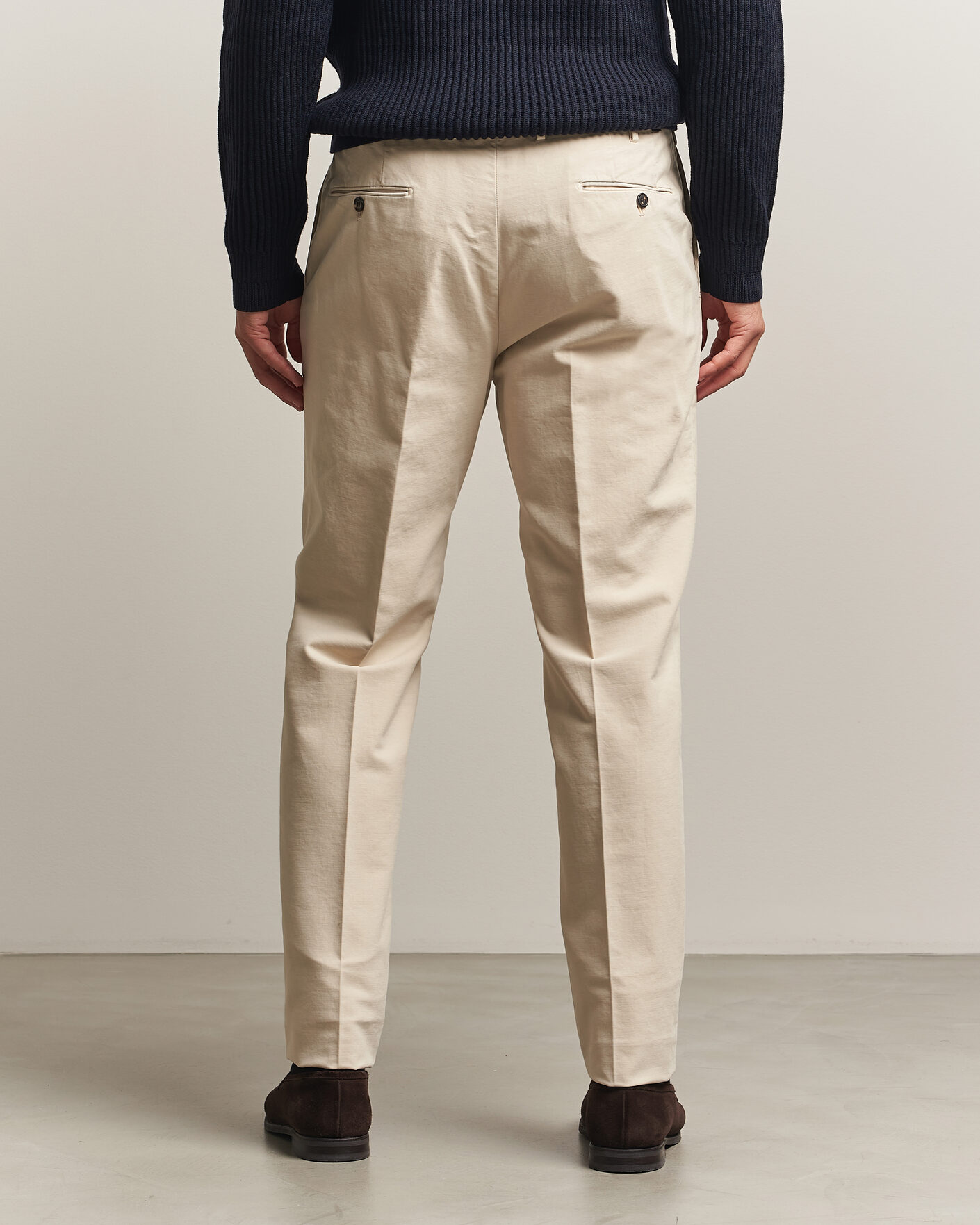 Uomini | Pantaloni | Incotex | Regular Fit Soft Cotton Stretch Chinos Off White