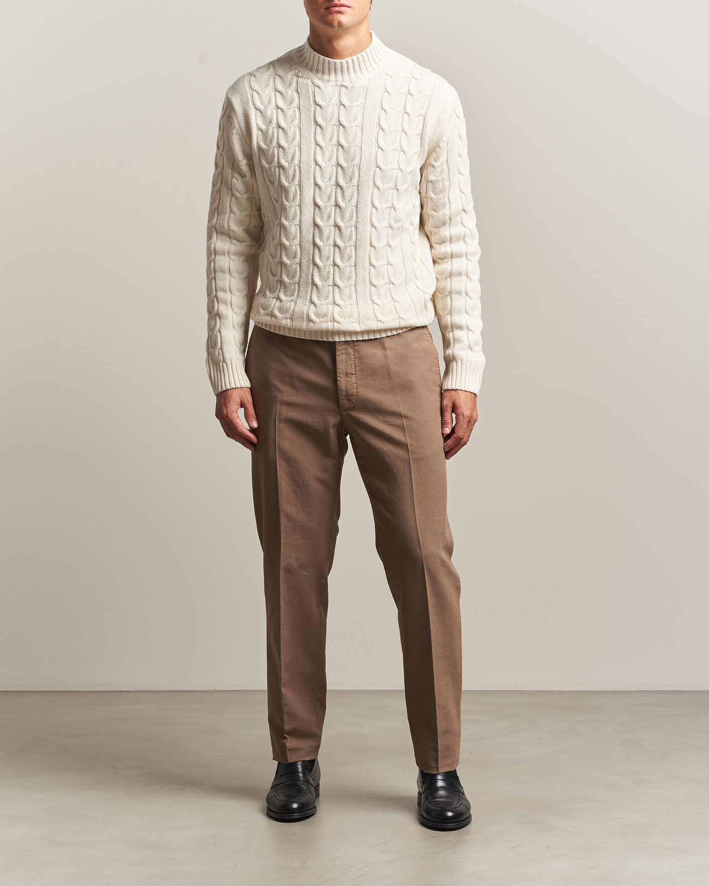 Uomini | Pantaloni | Incotex | Regular Fit Soft Cotton Stretch Chinos Taupe