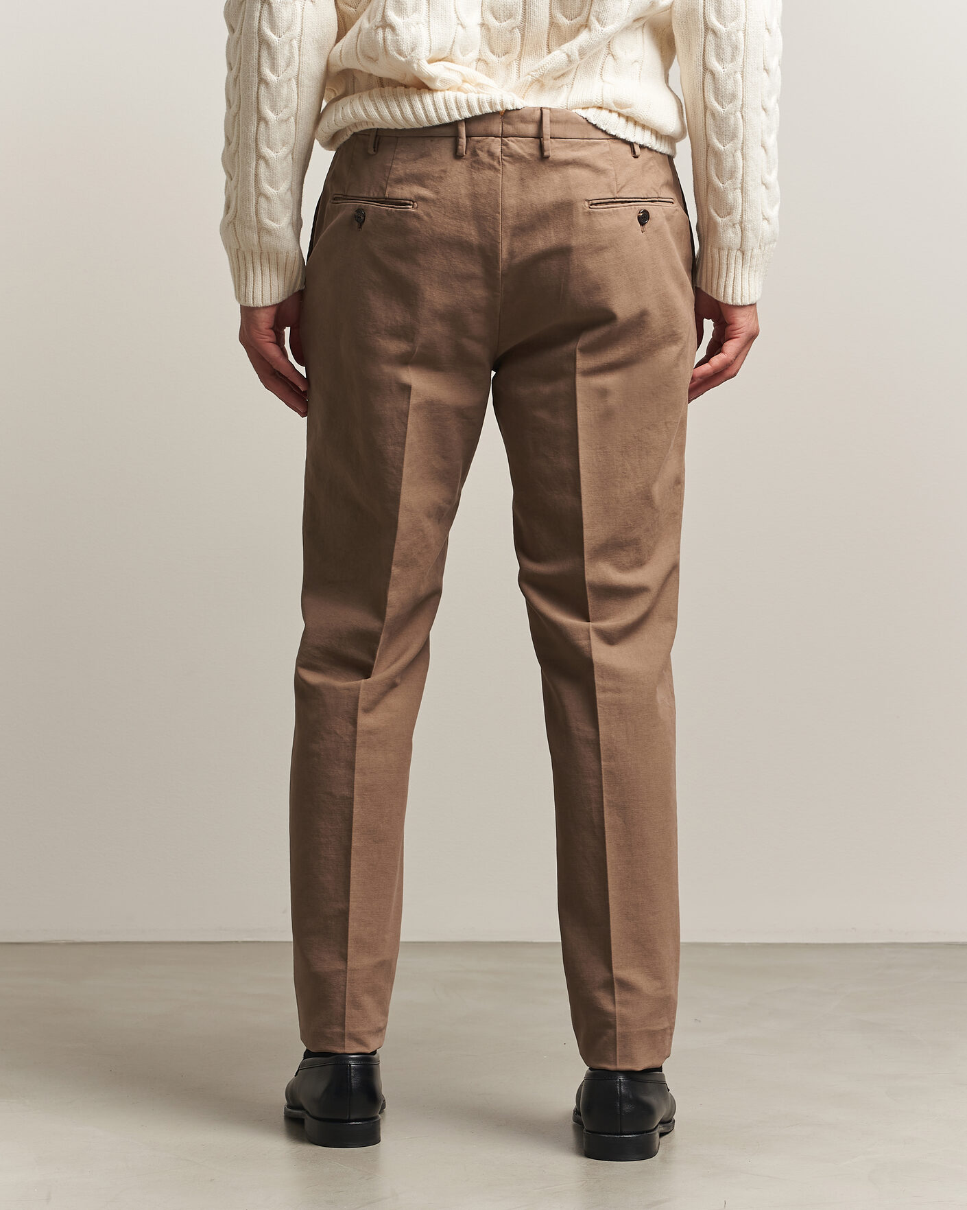 Uomini | Pantaloni | Incotex | Regular Fit Soft Cotton Stretch Chinos Taupe