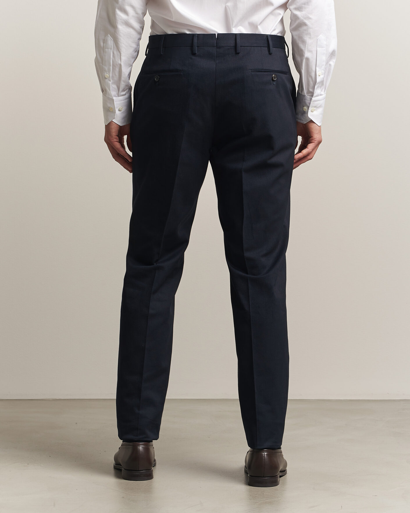 Uomini | Pantaloni | Incotex | Regular Fit Cotton/Cashmere Trousers Navy
