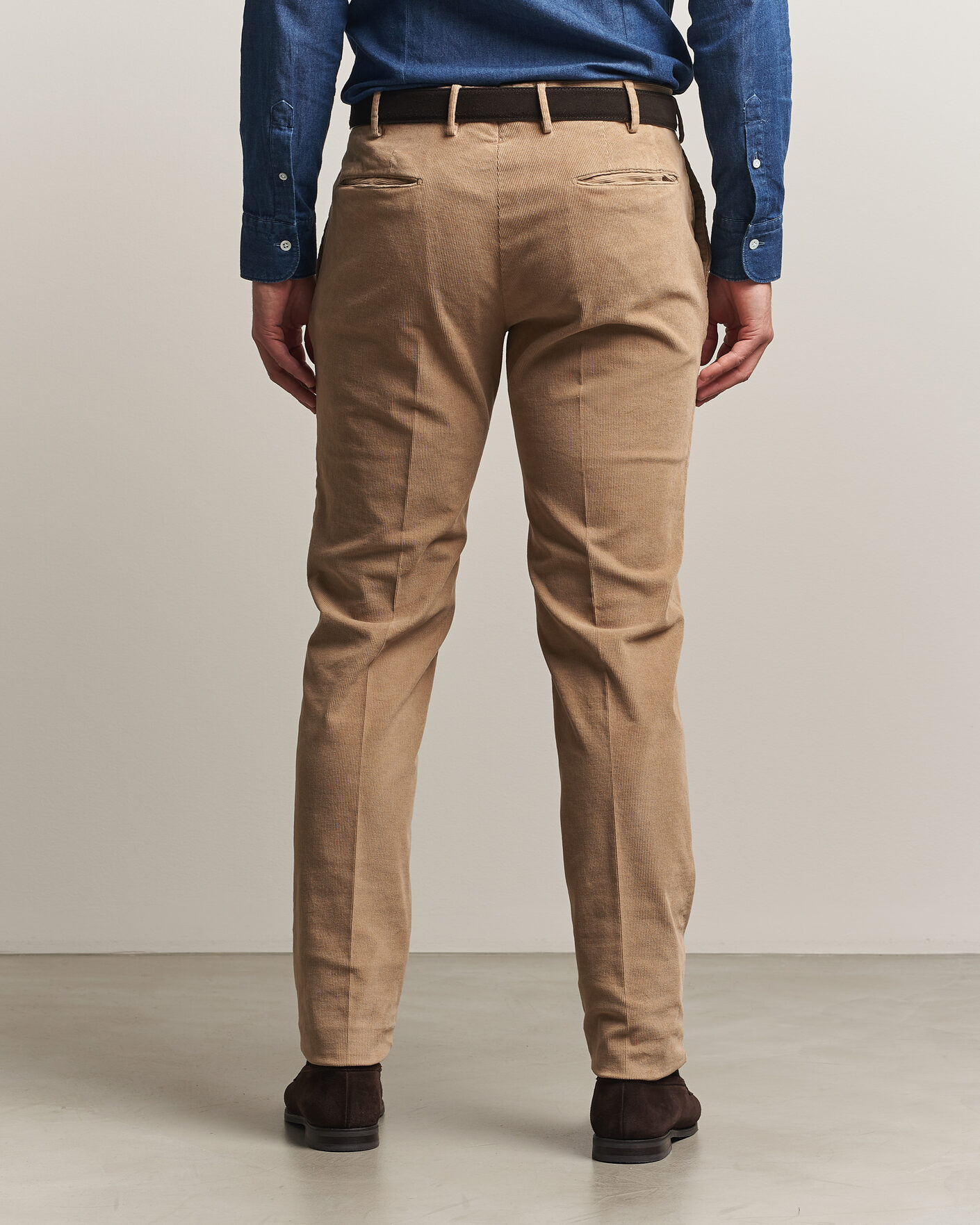 Uomini | Pantaloni | Incotex | Slim Fit Baby Corduroy Trousers Beige