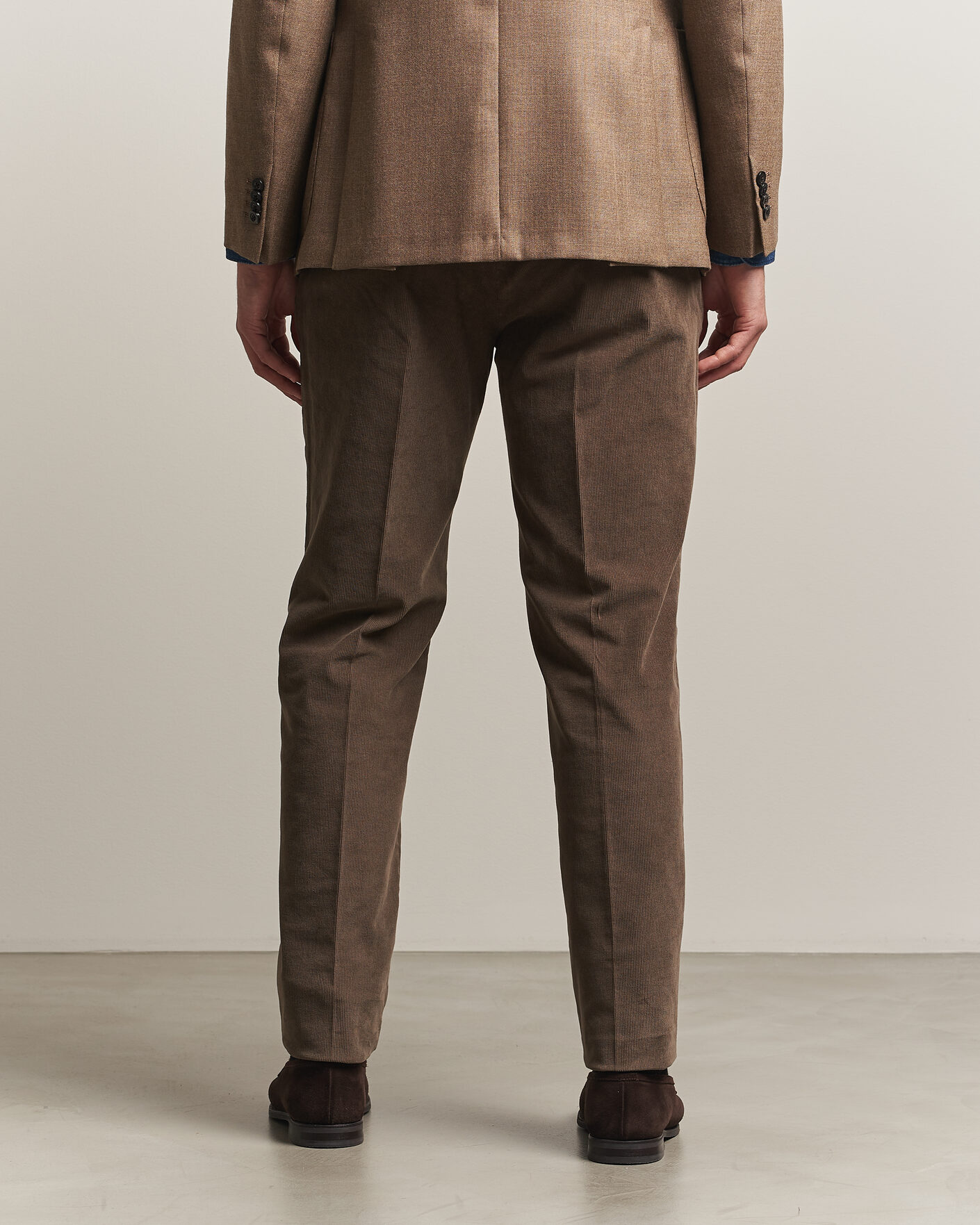 Uomini | Pantaloni | Incotex | Regular Fit Baby Corduroy Trousers Taupe
