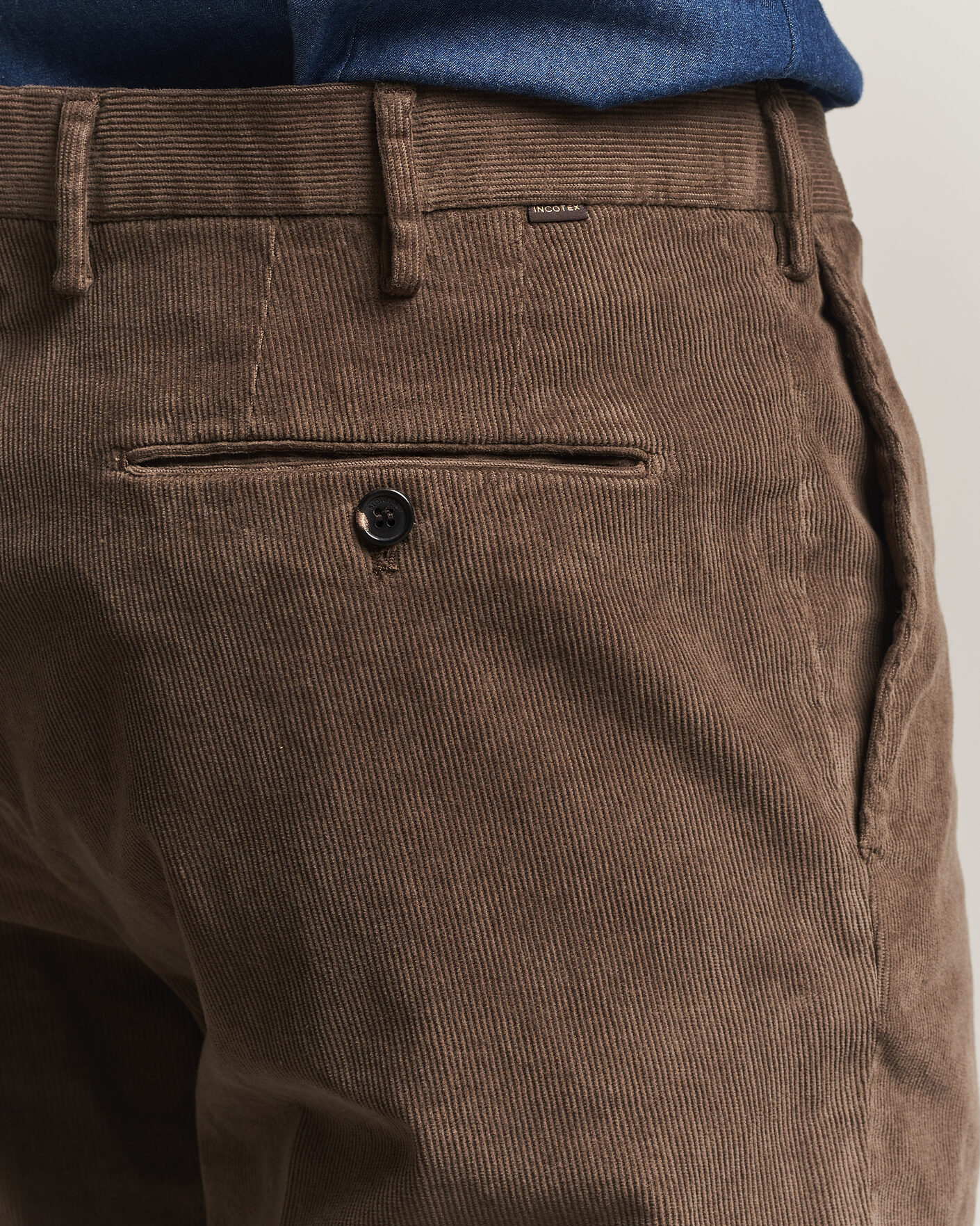 Uomini | Pantaloni | Incotex | Regular Fit Baby Corduroy Trousers Taupe