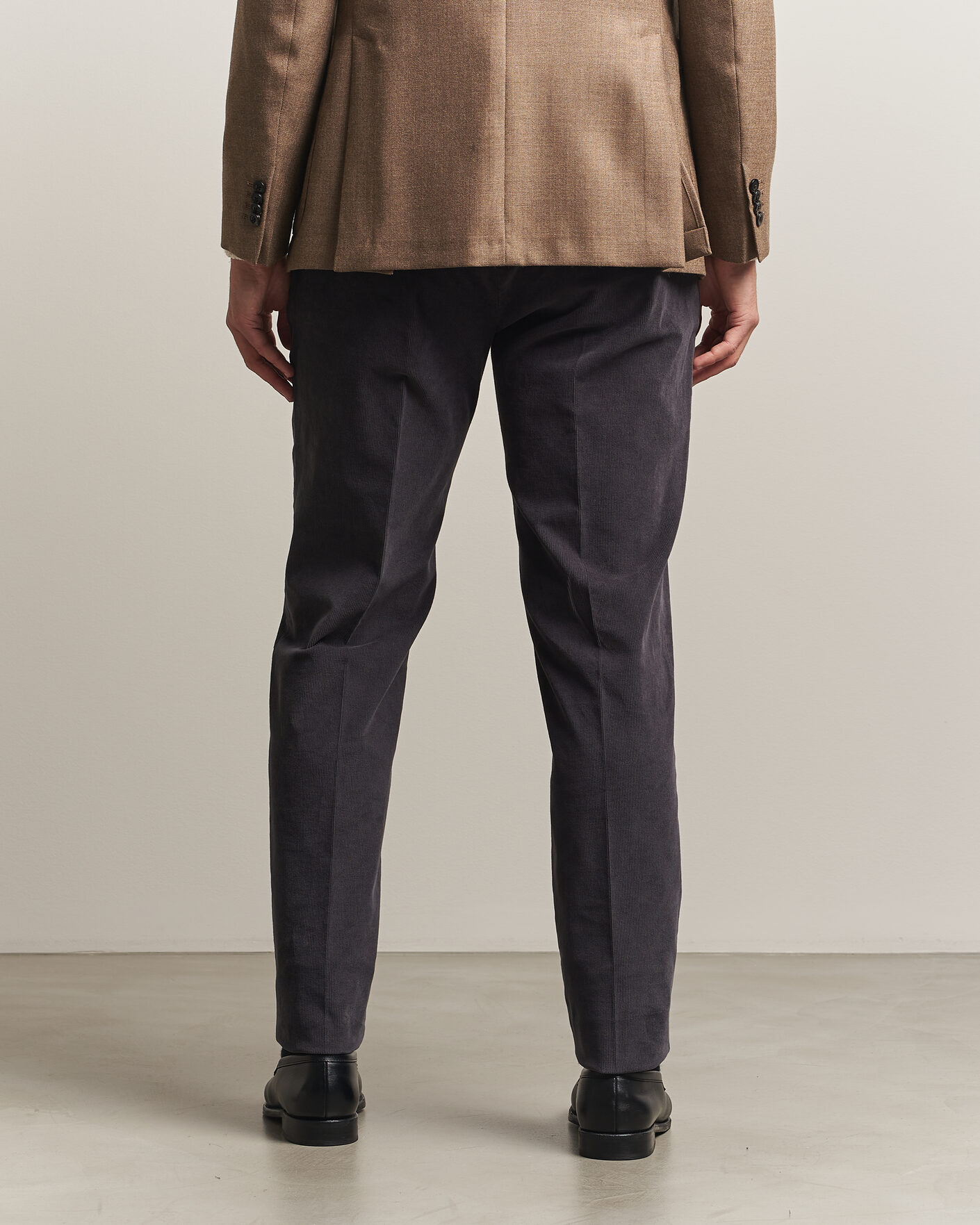 Uomini | Pantaloni | Incotex | Regular Fit Baby Corduroy Trousers Dark Grey