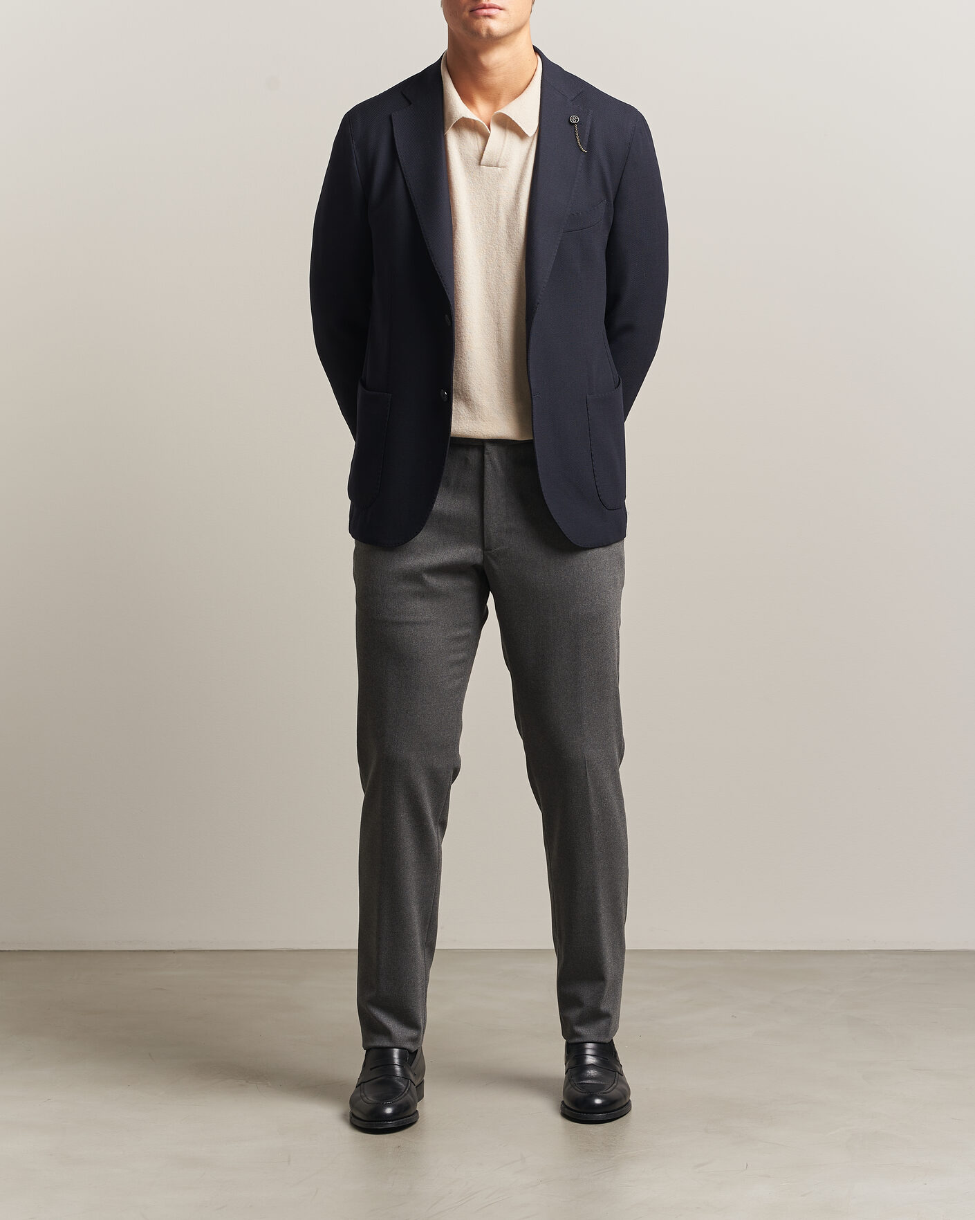 Uomini | Pantaloni | Incotex | Slim Fit Washable Flannel Trousers Grey Melange