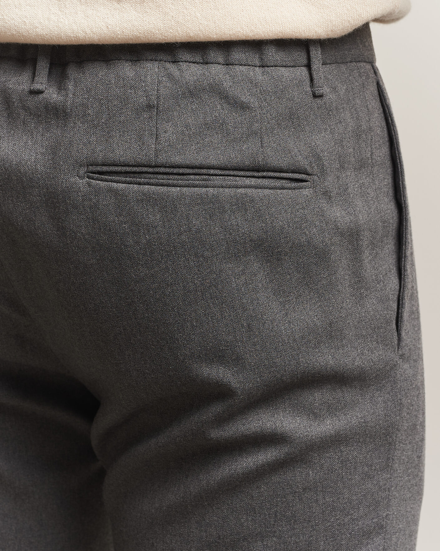 Uomini | Pantaloni | Incotex | Slim Fit Washable Flannel Trousers Grey Melange
