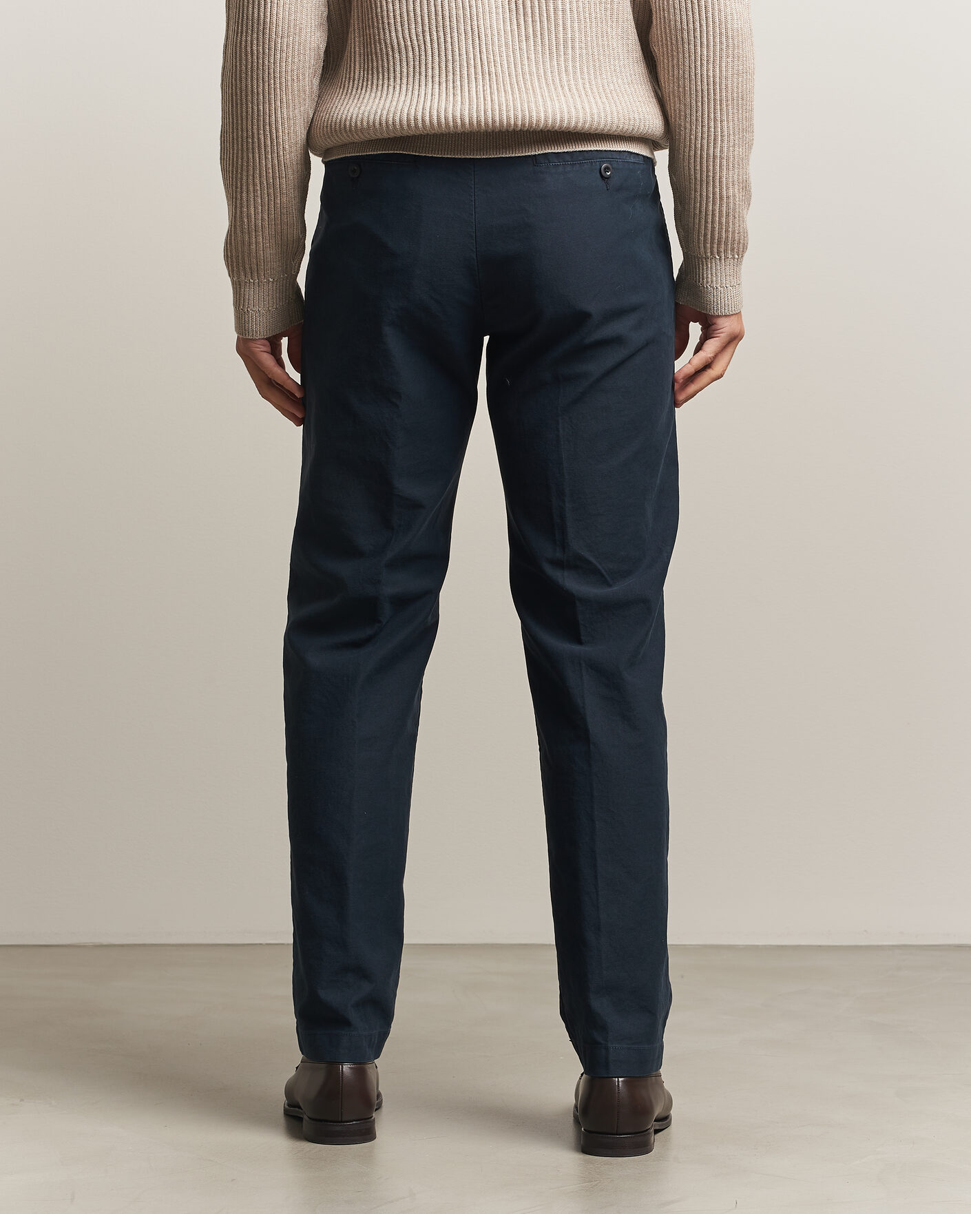 Uomini | Pantaloni | Incotex | Regular Fit Garment Dyed Slacks Navy