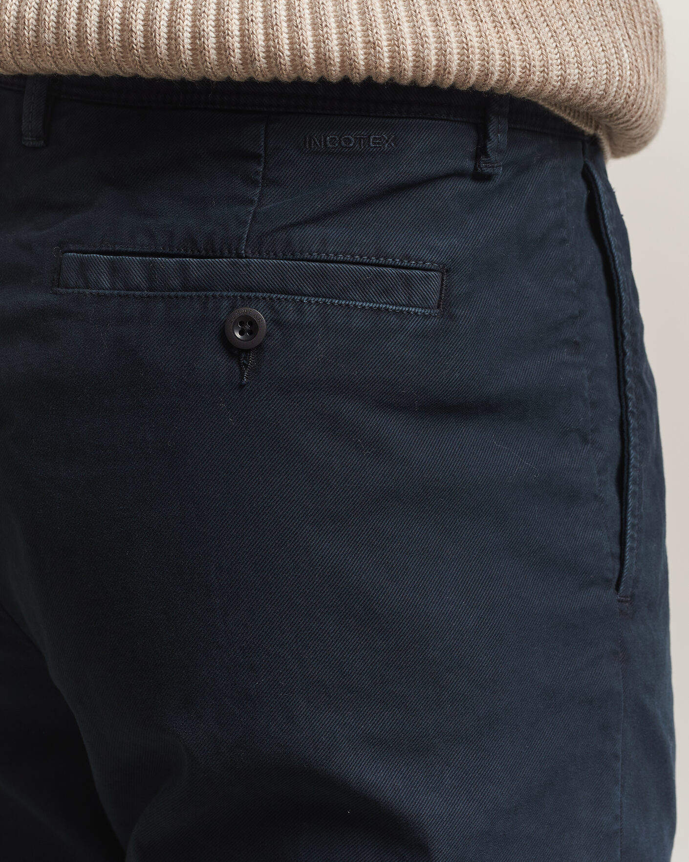 Uomini | Pantaloni | Incotex | Regular Fit Garment Dyed Slacks Navy