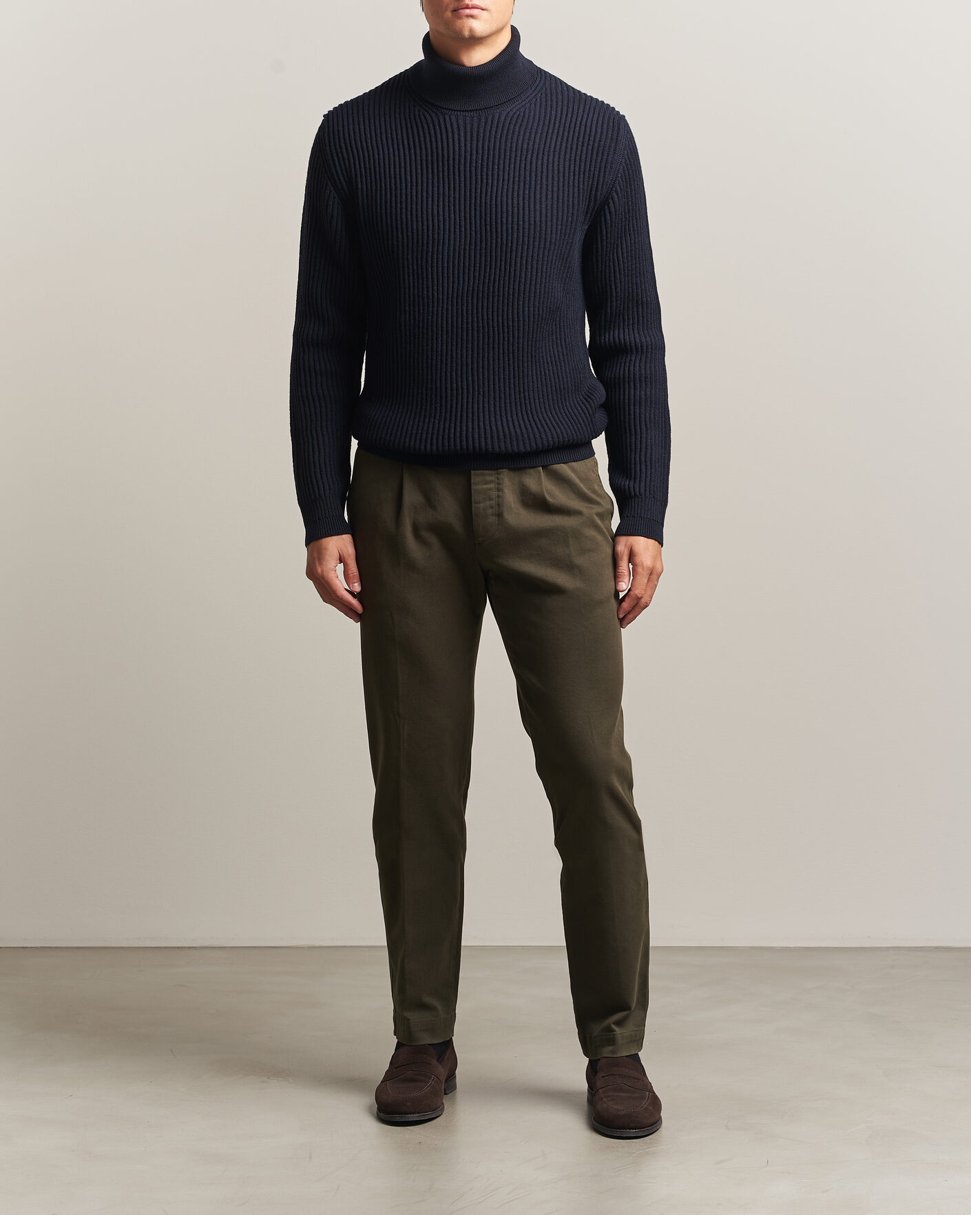 Uomini | Pantaloni | Incotex | Regular Fit Cover Chinos Dark Green