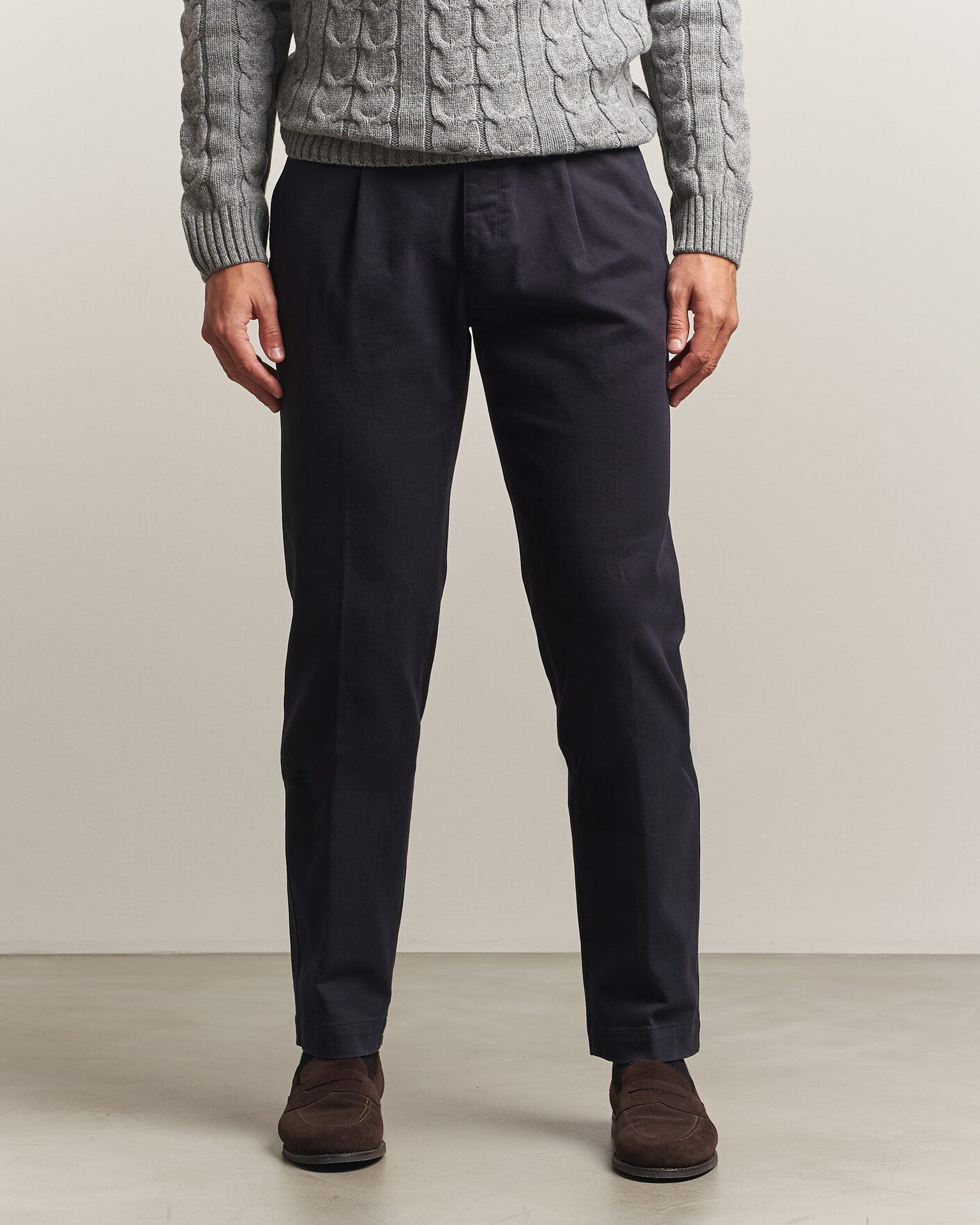 Uomini | Pantaloni | Incotex | Regular Fit Cover Chinos Navy