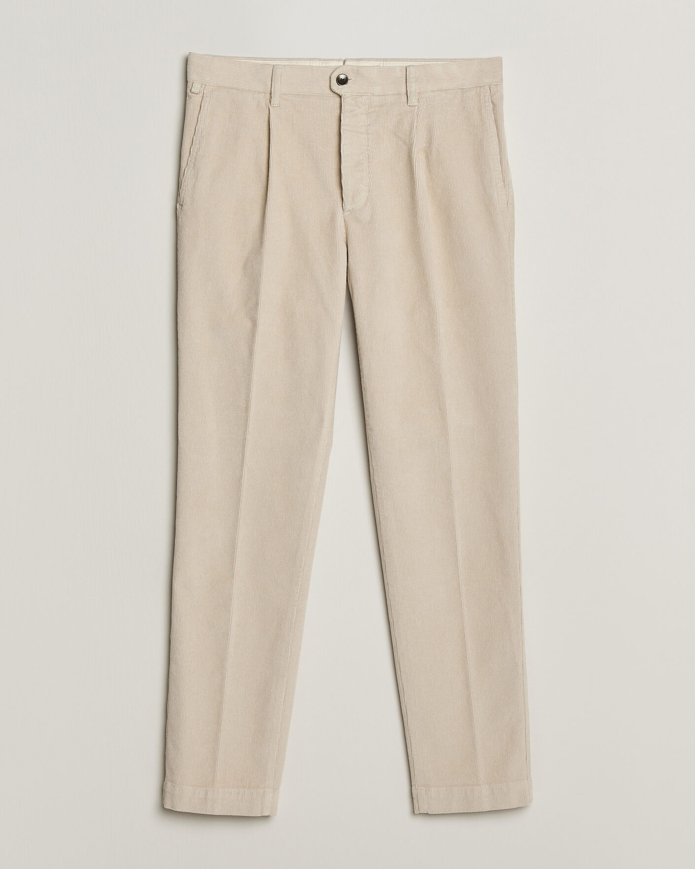 Uomini | Pantaloni | Incotex | Regular Fit Washed Corduroy Slacks Off White