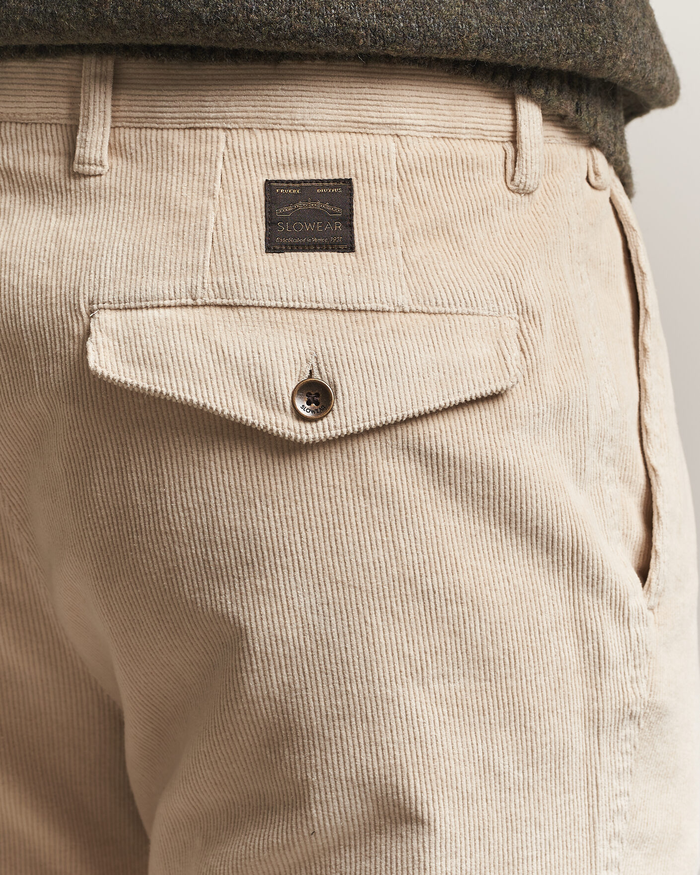 Uomini | Pantaloni | Incotex | Regular Fit Washed Corduroy Slacks Off White