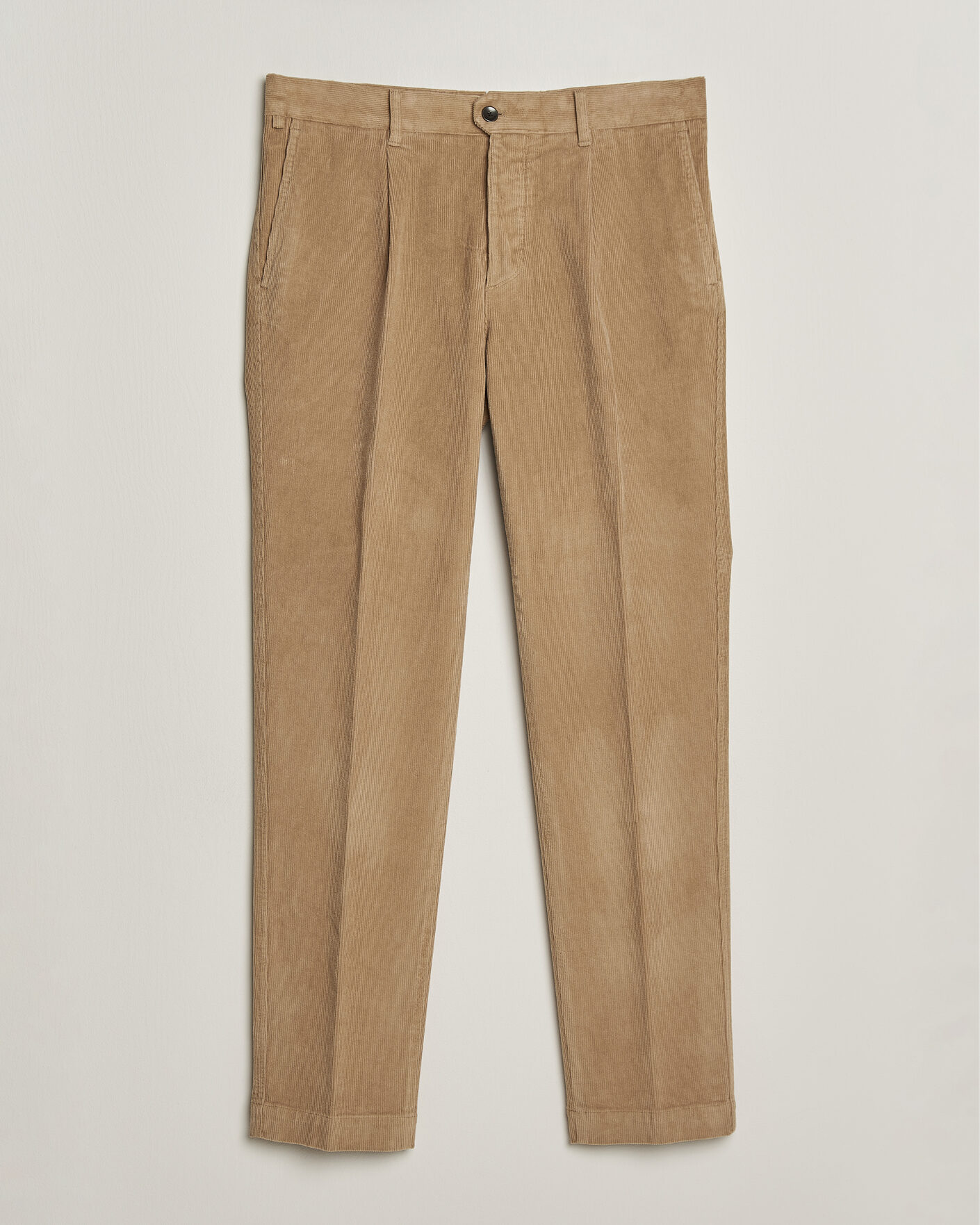 Uomini | Pantaloni | Incotex | Regular Fit Washed Corduroy Slacks Khaki