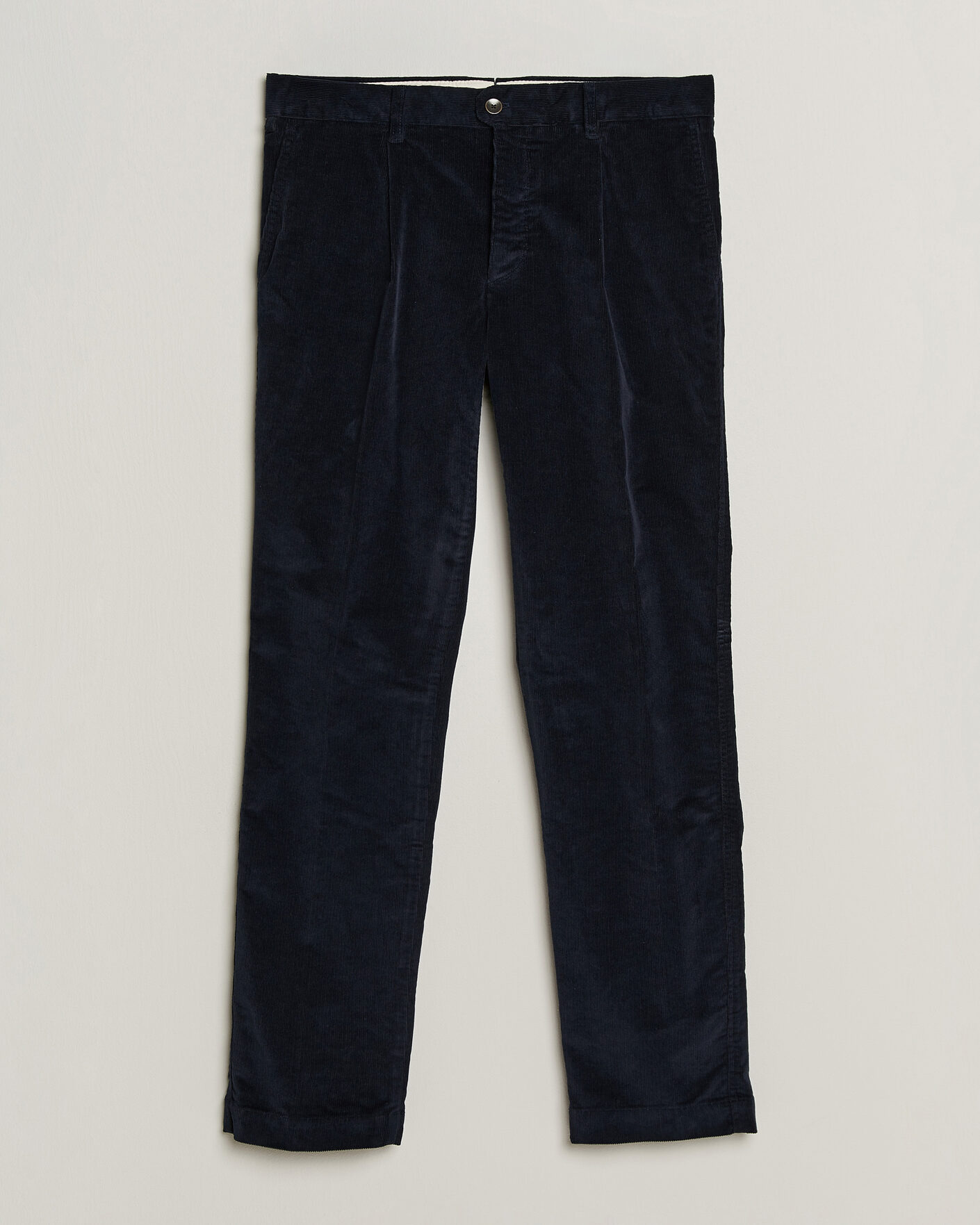 Uomini | Pantaloni | Incotex | Regular Fit Washed Corduroy Slacks Navy