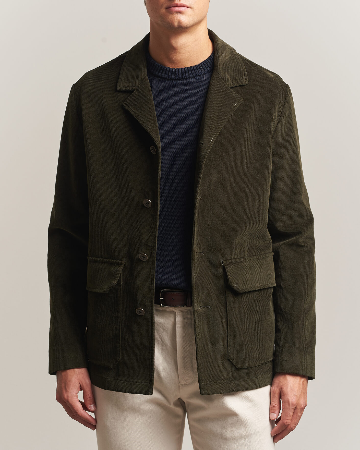 Uomini | Blazers | Incotex | Corduroy Sports Jacket Forest Green