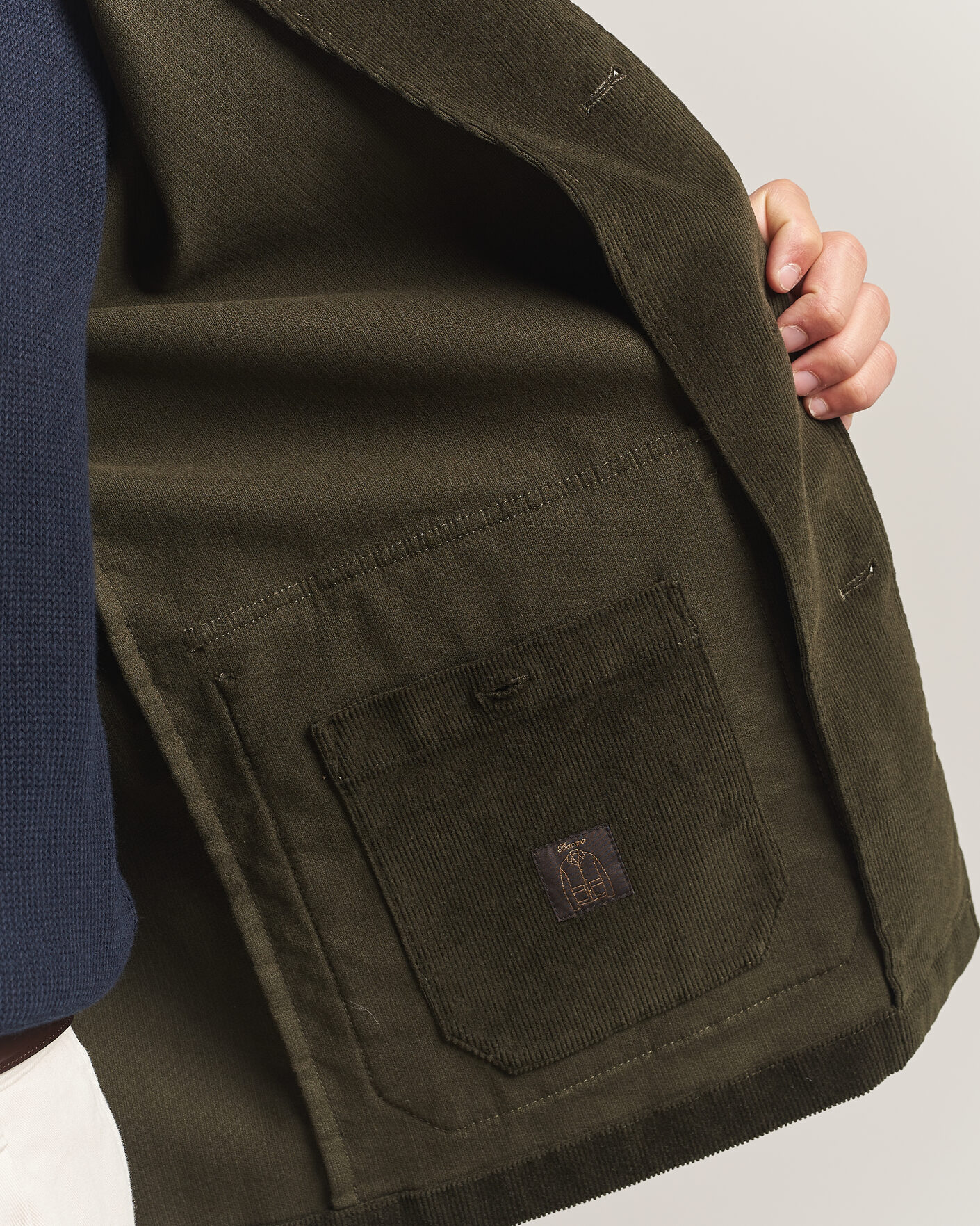 Uomini | Blazers | Incotex | Corduroy Sports Jacket Forest Green