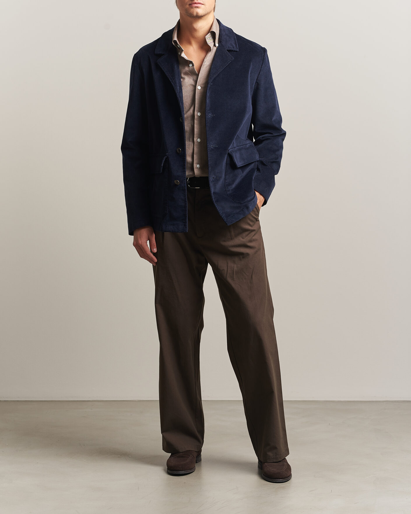 Uomini | Blazers | Incotex | Corduroy Sports Jacket Navy