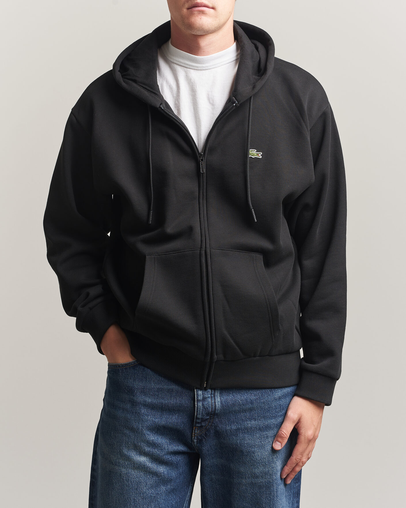 Uomini | Maglieria | Lacoste | Full Zip Hoodie Black