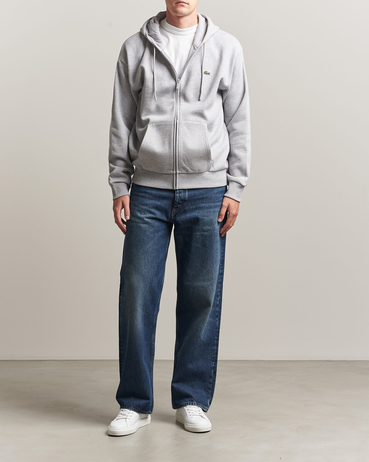 Uomini | Maglieria | Lacoste | Full Zip Hoodie Silver Chine