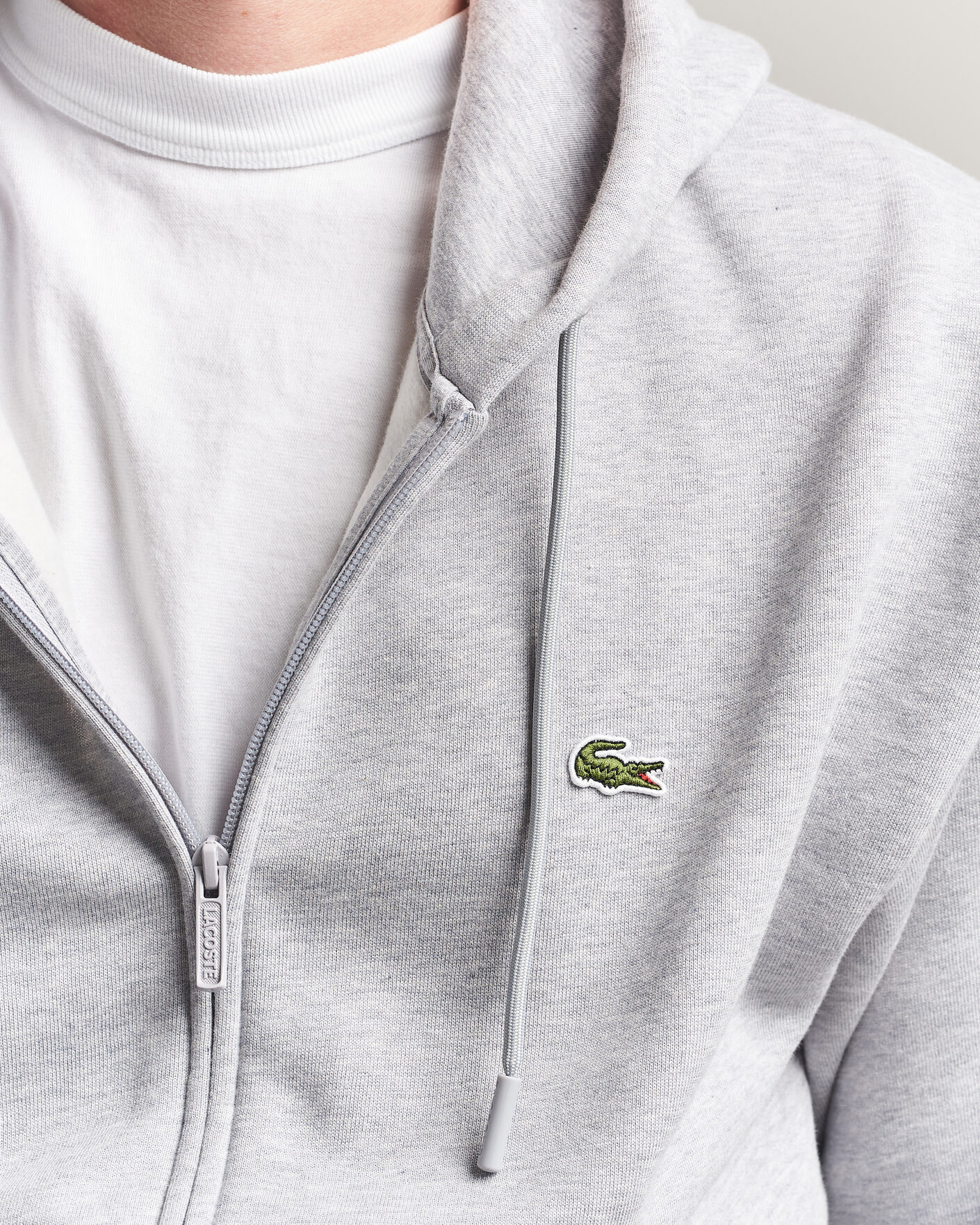 Uomini | Maglieria | Lacoste | Full Zip Hoodie Silver Chine