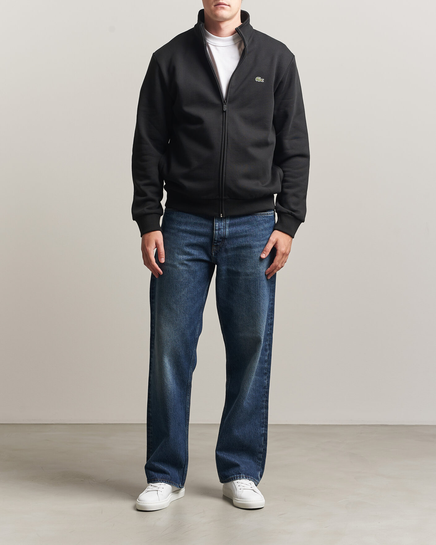 Uomini | Maglieria | Lacoste | Full Zip Sweater Black