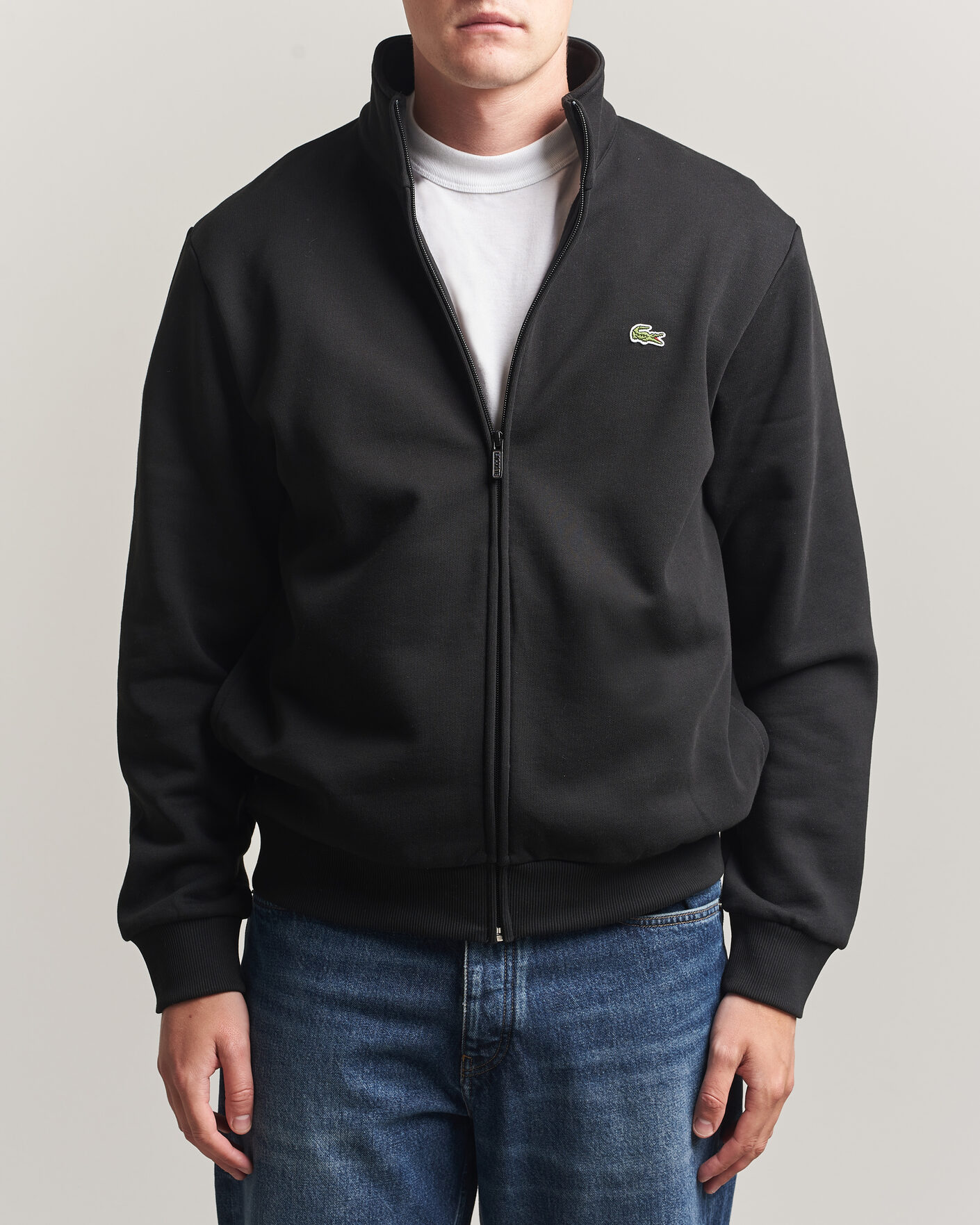 Uomini | Maglieria | Lacoste | Full Zip Sweater Black