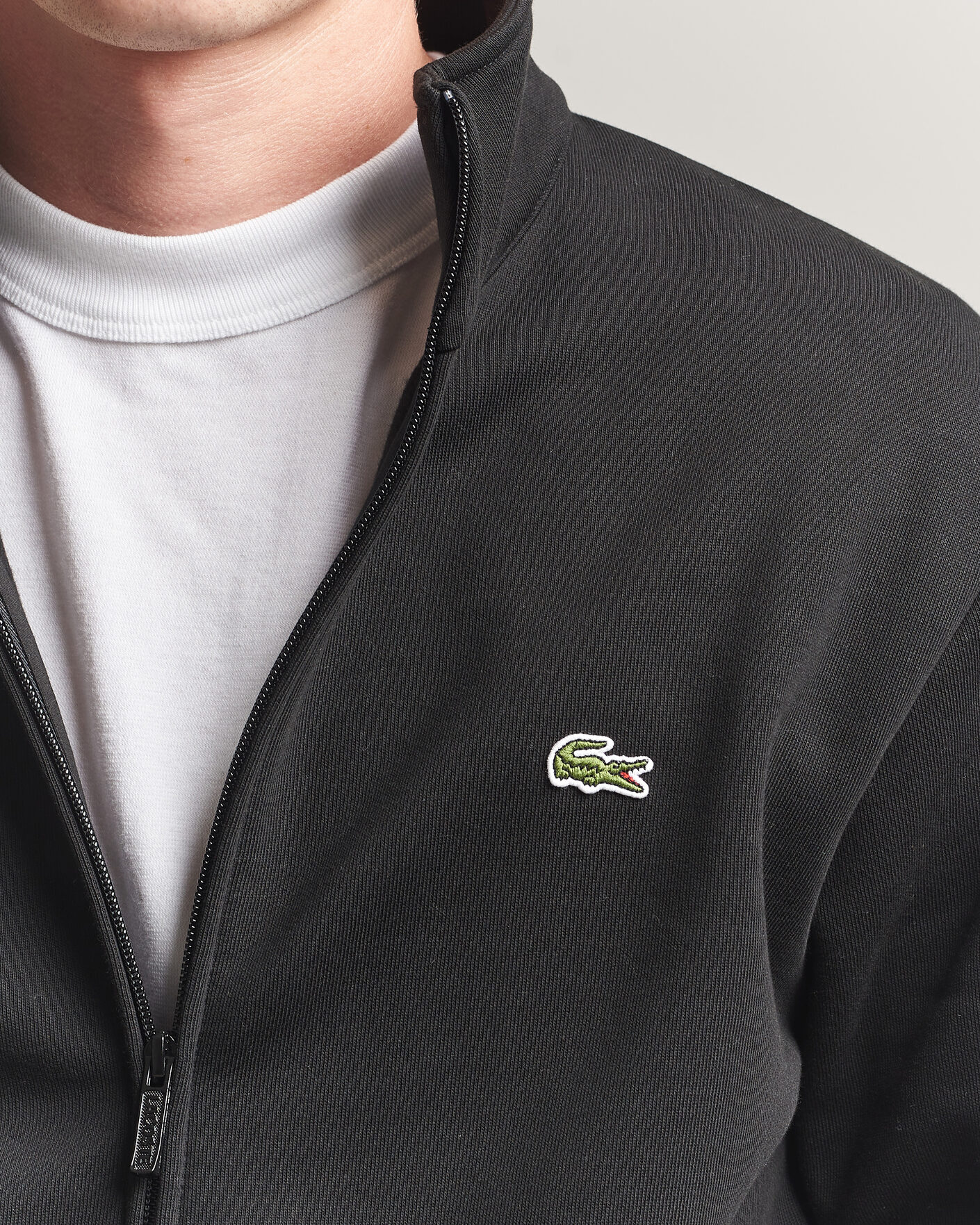 Uomini | Maglieria | Lacoste | Full Zip Sweater Black