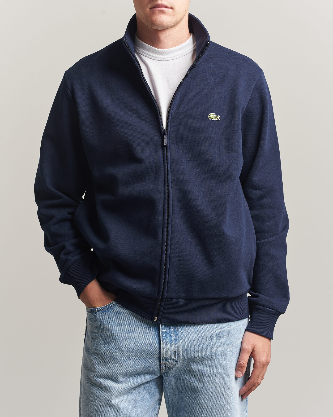 Uomini | Maglieria | Lacoste | Full Zip Sweater Navy Blue